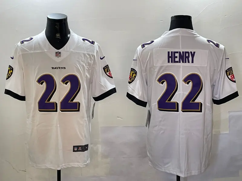 Baltimore Ravens #22 White