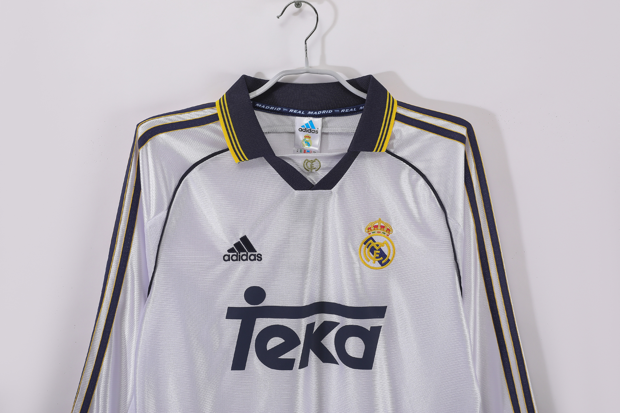 Retro Real Madrid 1998/00 Home White Long Sleeves 4