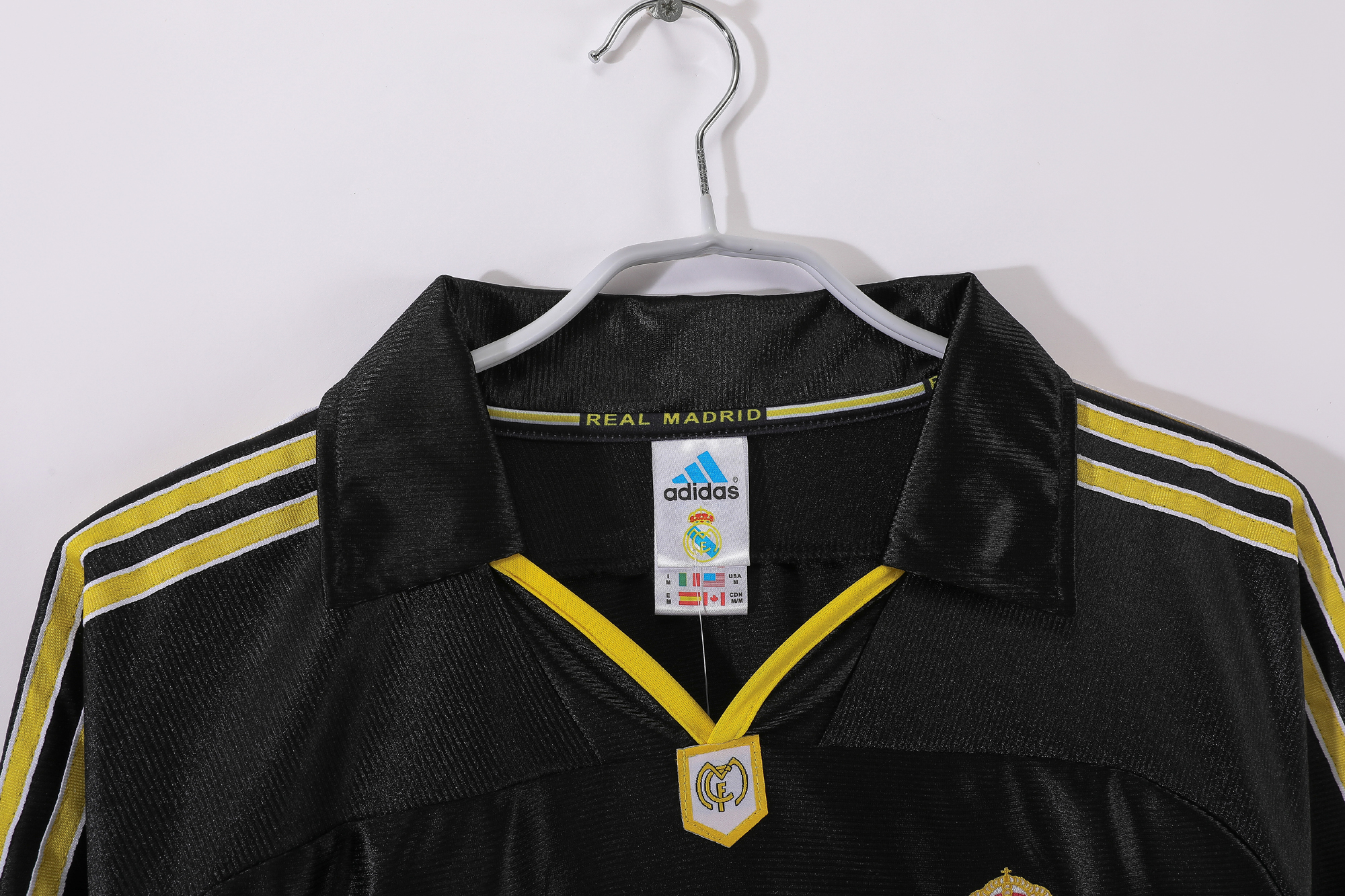Retro Real Madrid 1999/01 Away Black Long Sleeves 3