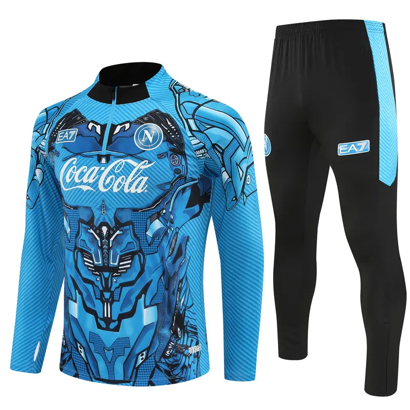 Adult 2526 Napoli half zipper Training suit Blue