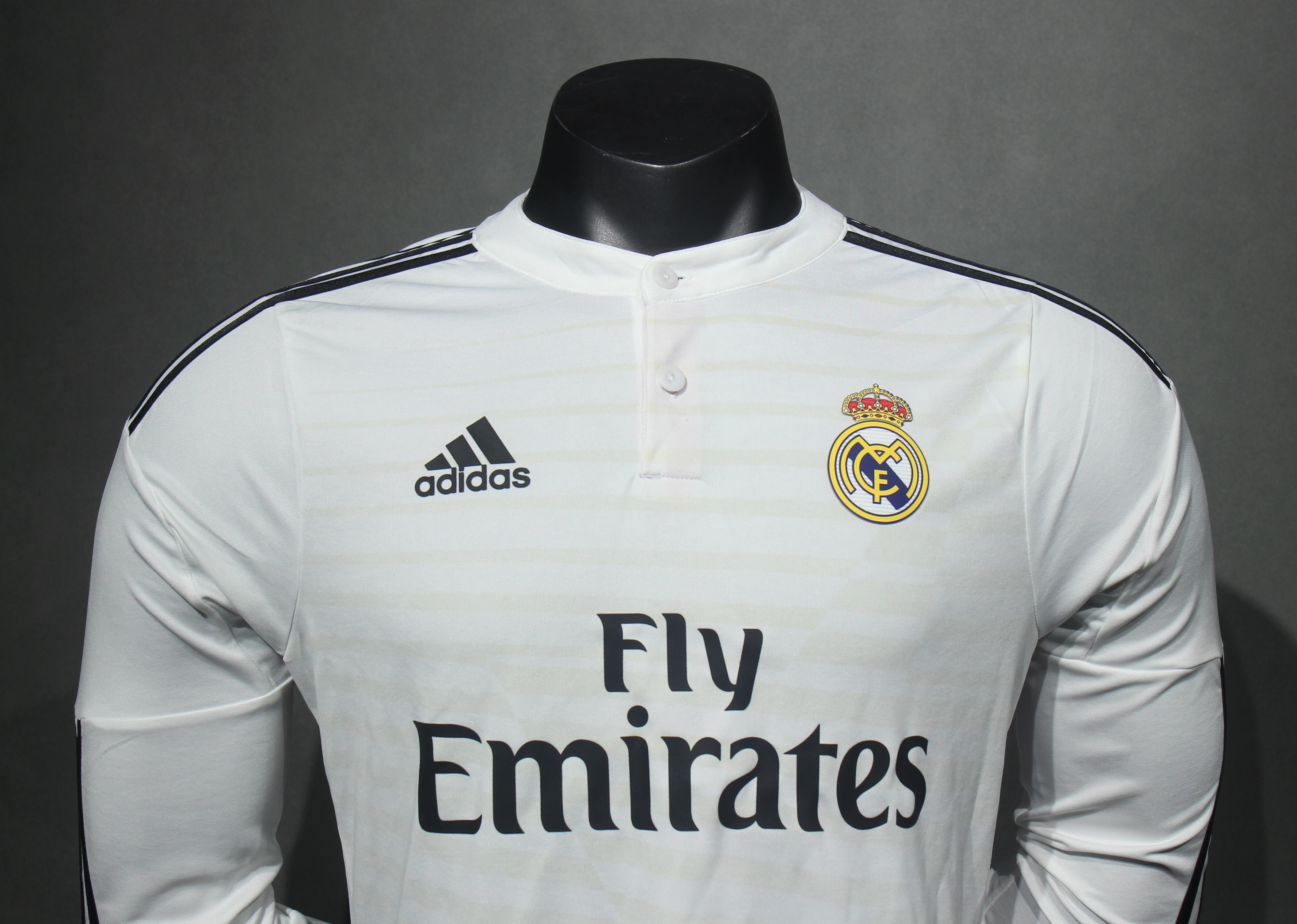 Player Version Retro Real Madrid 14/15 Home Long Sleeves S-3XL