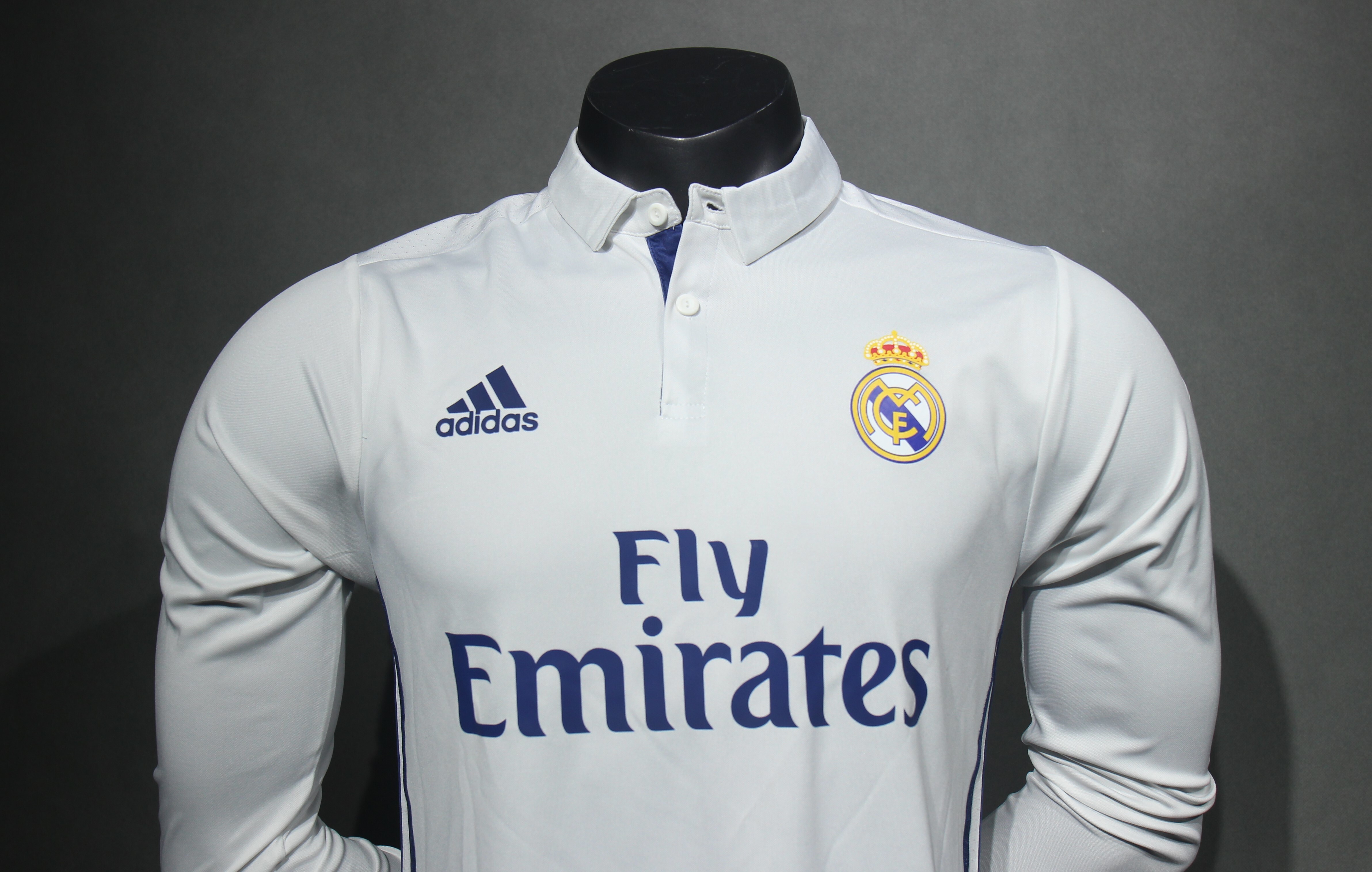 Player Version Retro Real Madrid 16/17 Home Long Sleeves S-3XL