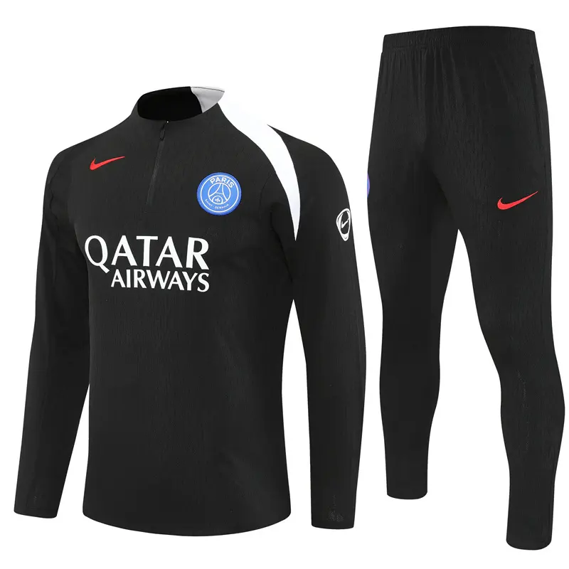 Paris Saint Germain Adult / Kids PSG 25/26 Half Zipper Training Suit Black