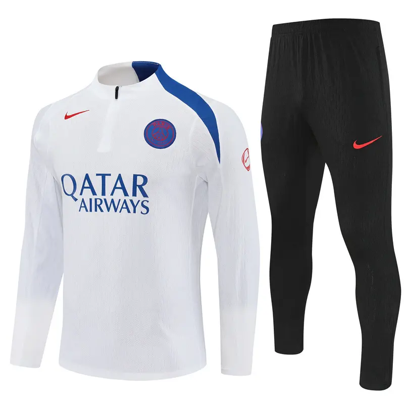Paris Saint Germain Adult / Kids PSG 25/26 Half Zipper Training Suit White