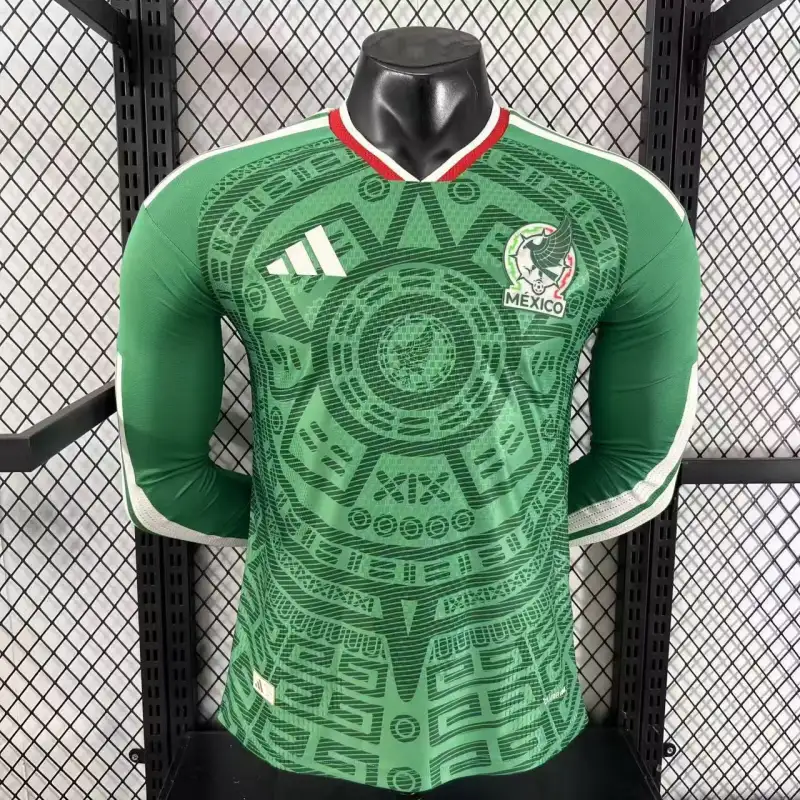 Player Version 2026 World Cup Mexico Home Jersey Long Sleeves S-3XL