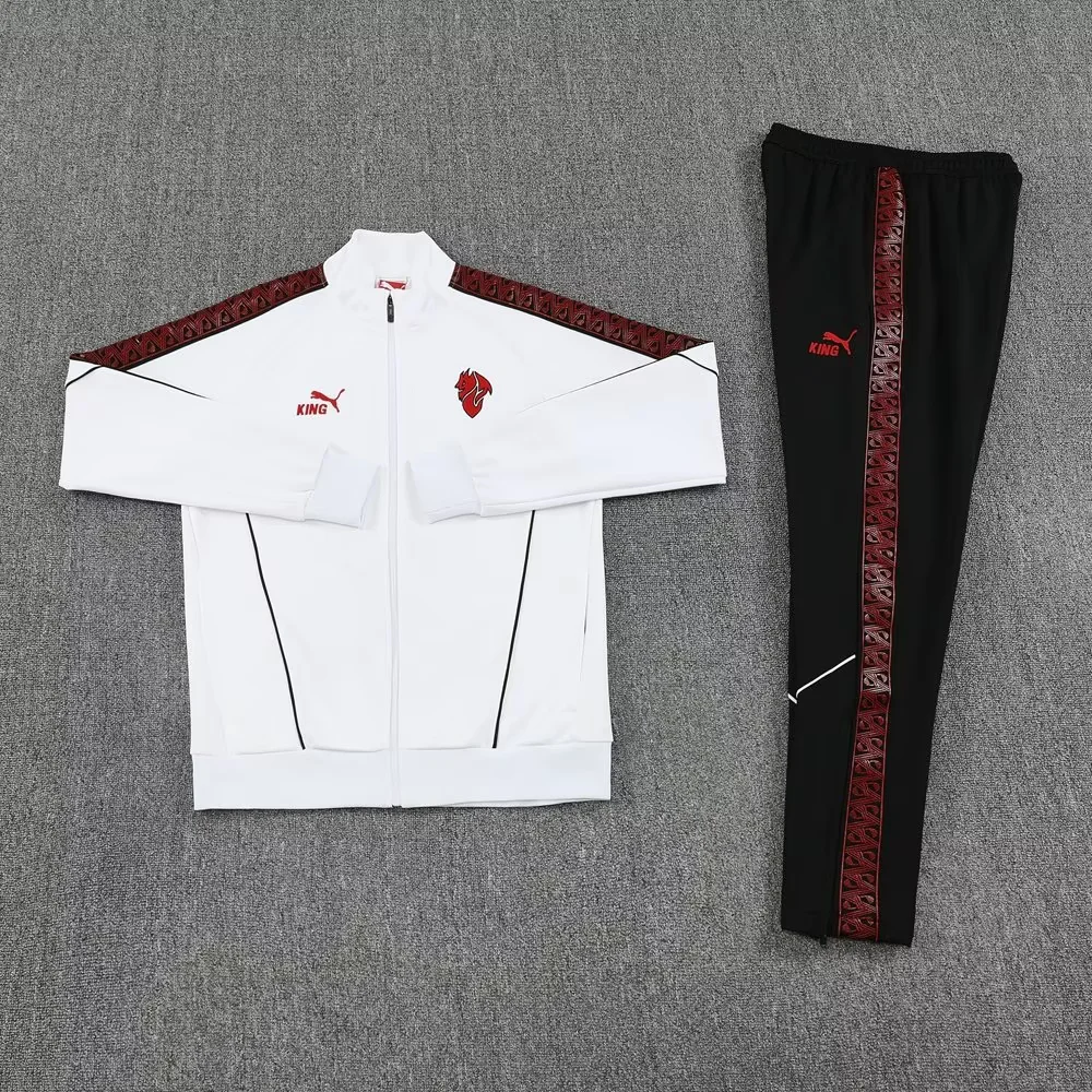 Adult/ Kids 2526 AC Milan Full Zipper Training Suit White 3