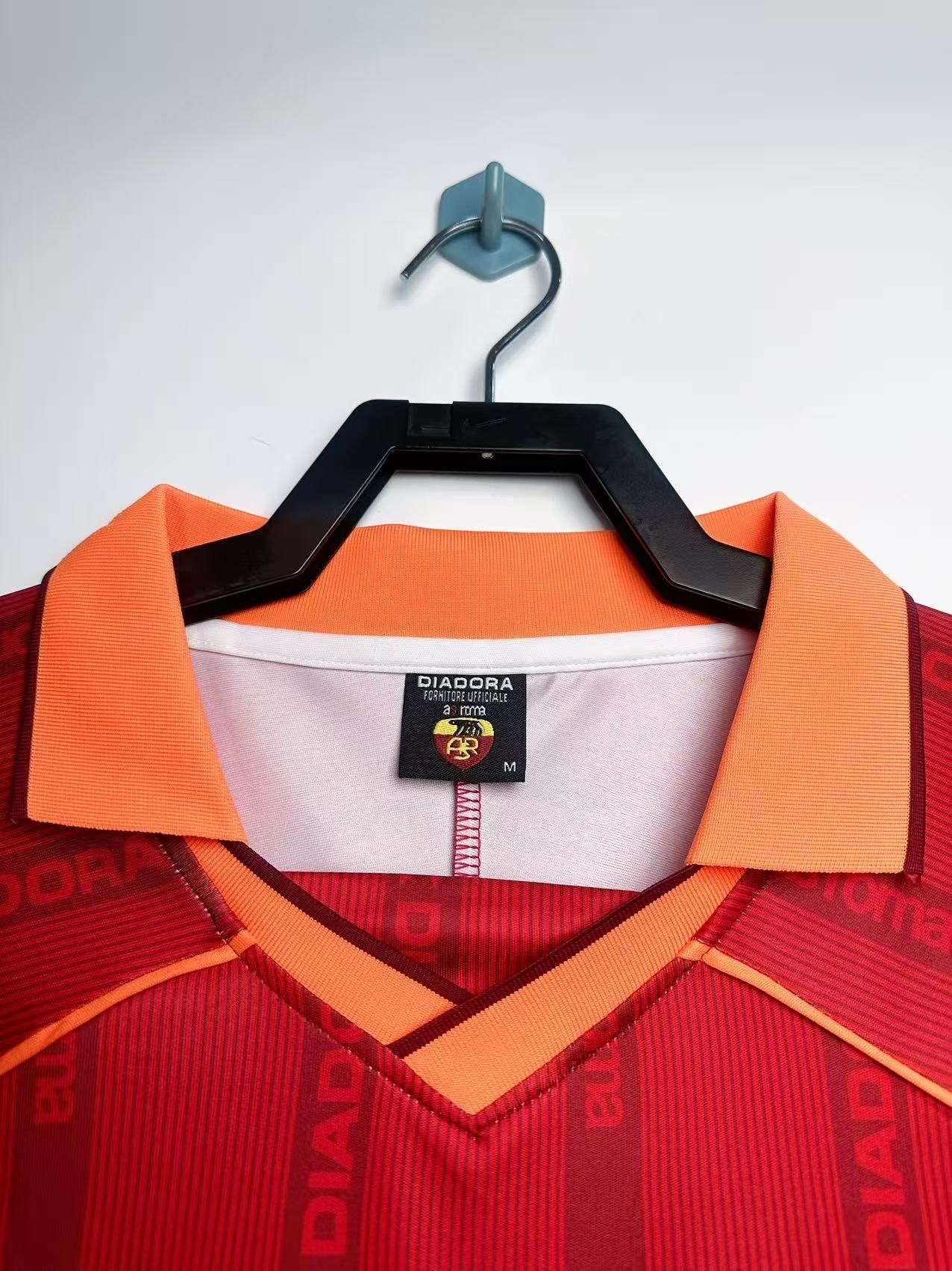 Retro Roma 99/00 Home Jersey Long Sleeves S-XXL 3