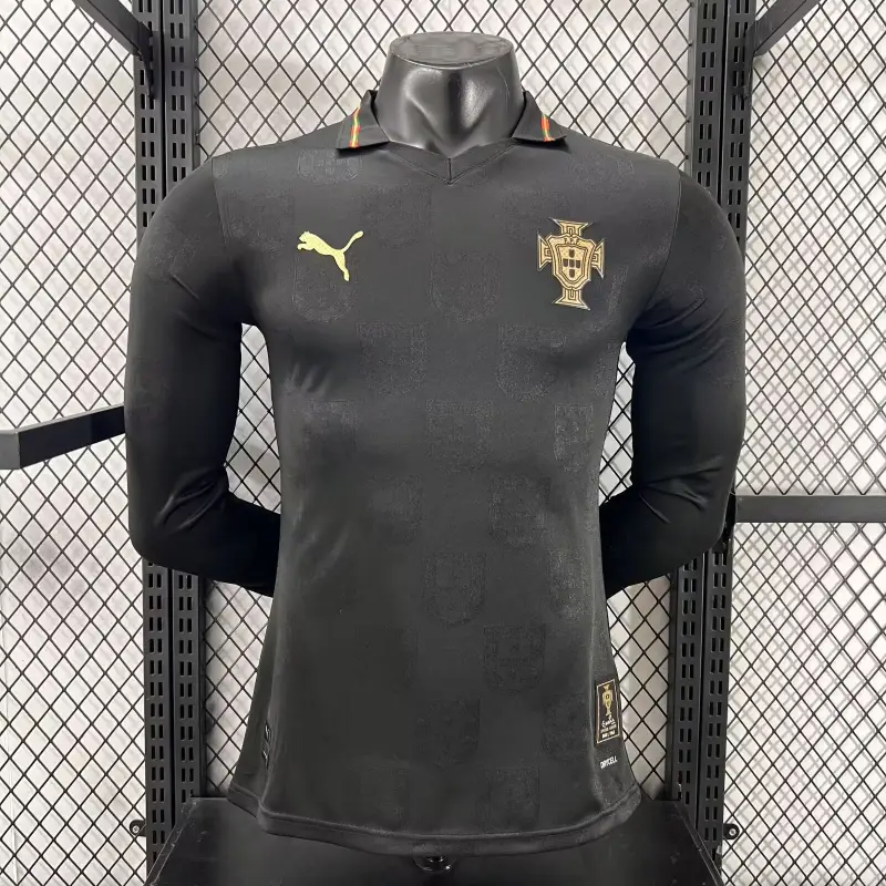 Player Version Portugal* Puma 2026 Black Jersey Long Sleeves S-4XL