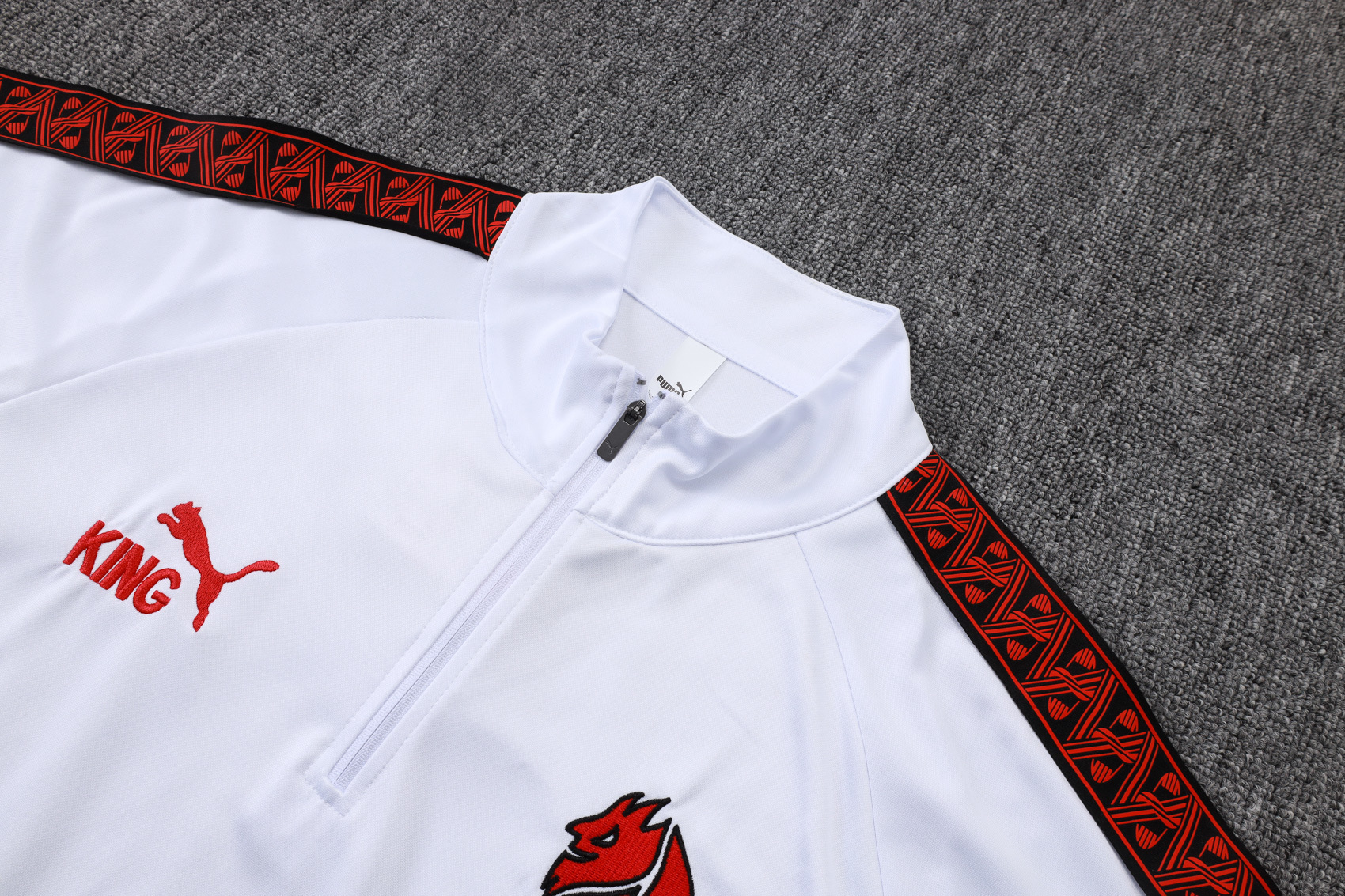 Adult / Kids AC 25/26 Half Zipper Training Suit White 4