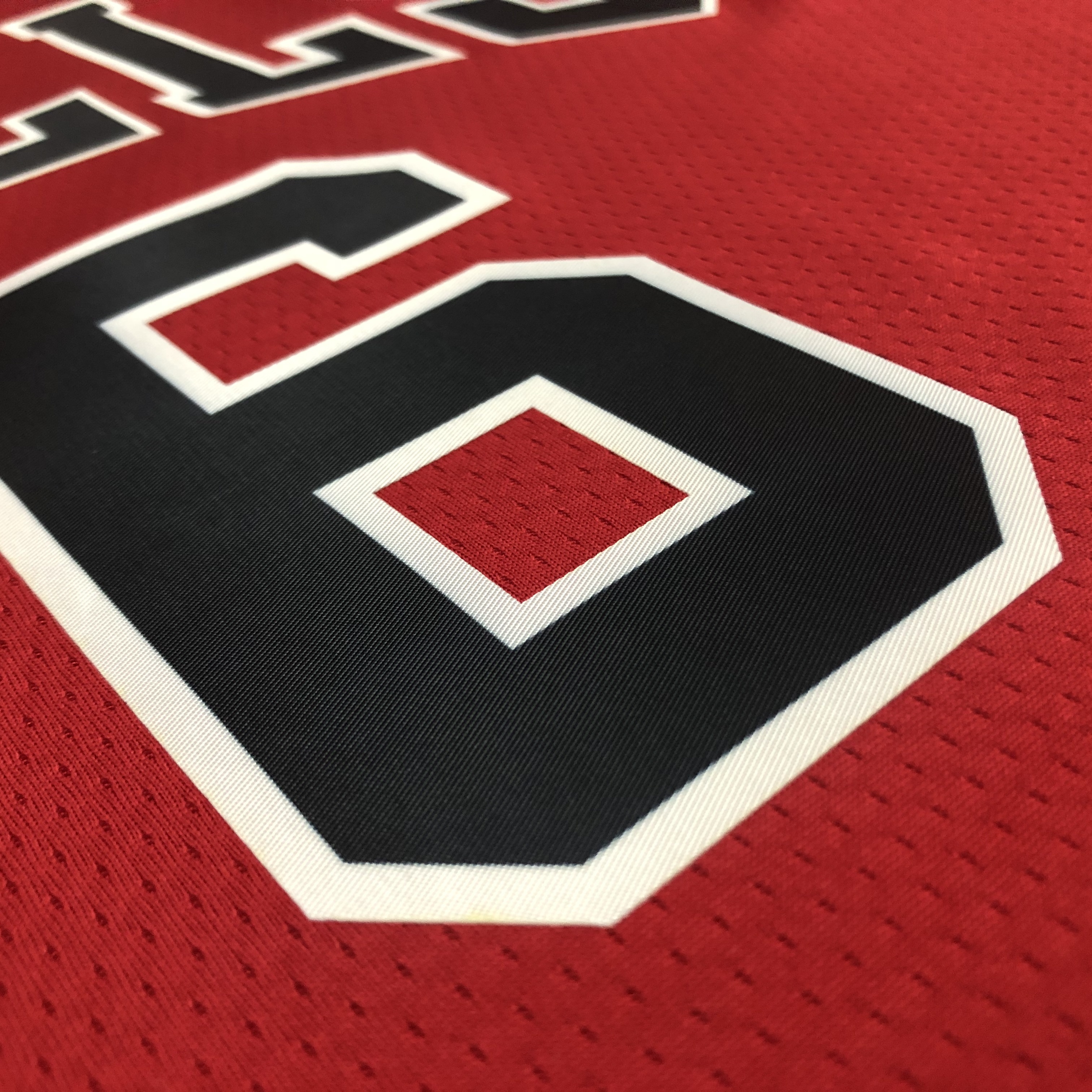 75th Anniversary Chicago Bulls Red Jersey No.6