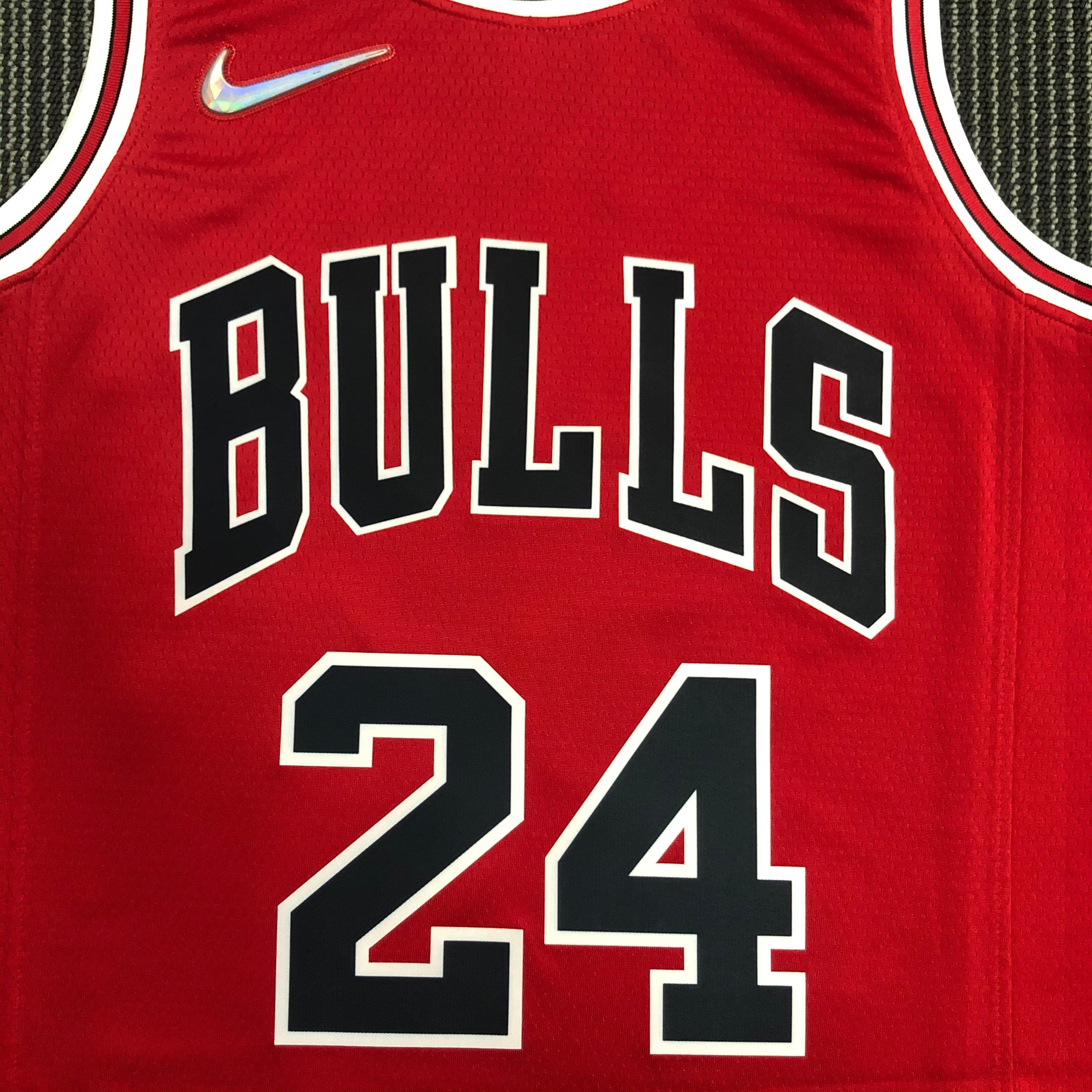 75th Anniversary Chicago Bulls Red Jersey No.24