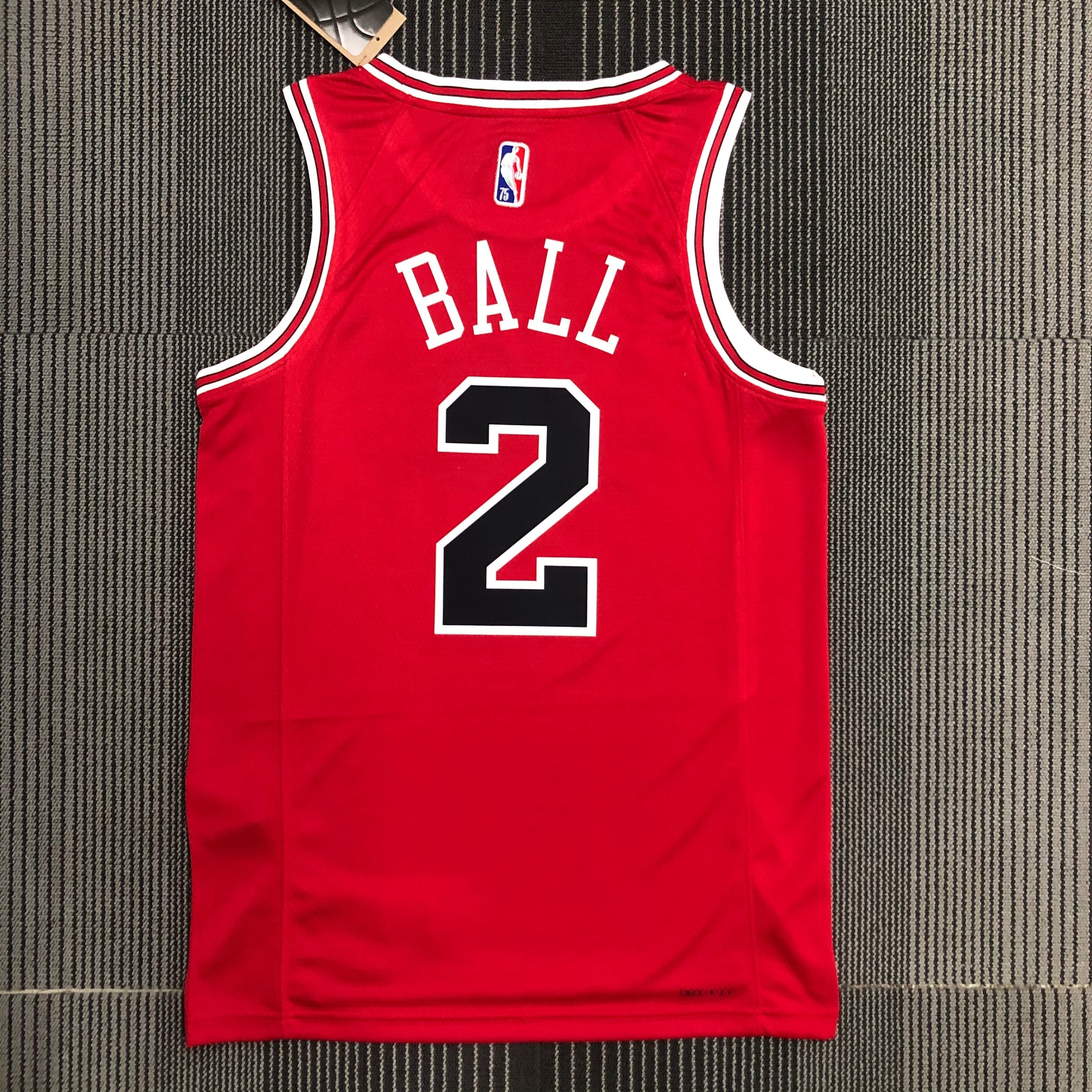 75th Anniversary Chicago Bulls Red Jersey No.2
