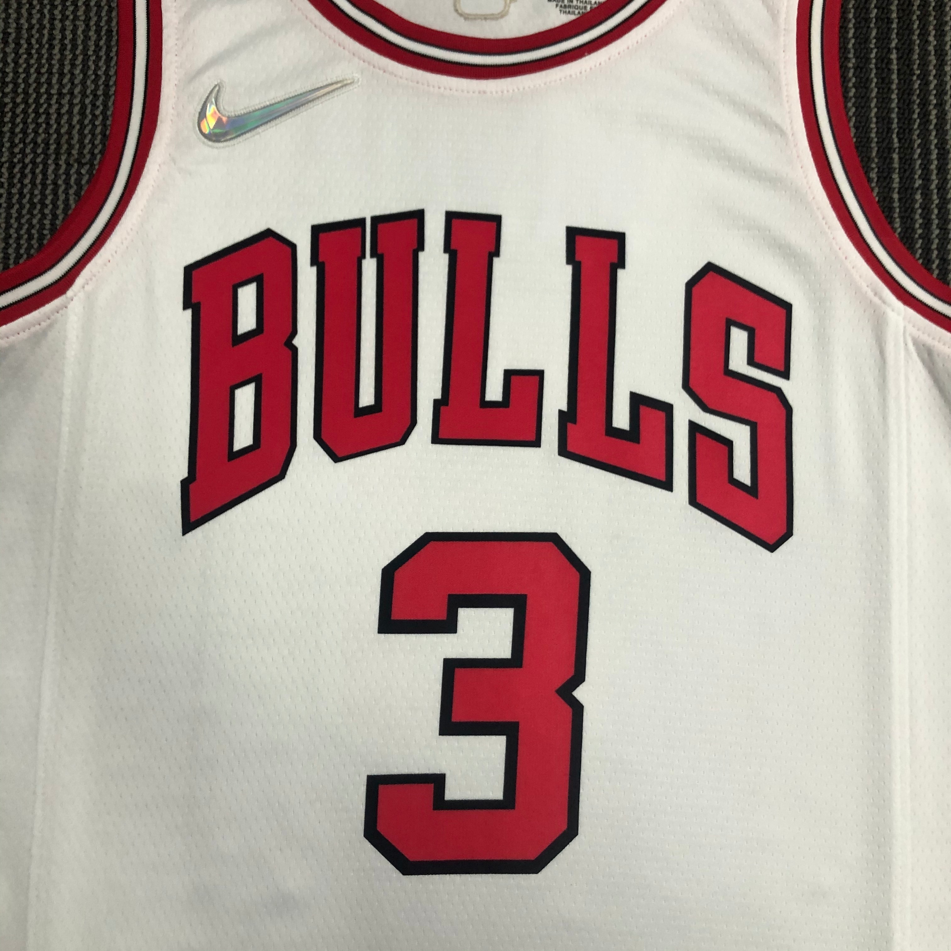 75th Anniversary Chicago Bulls White Jersey No.3