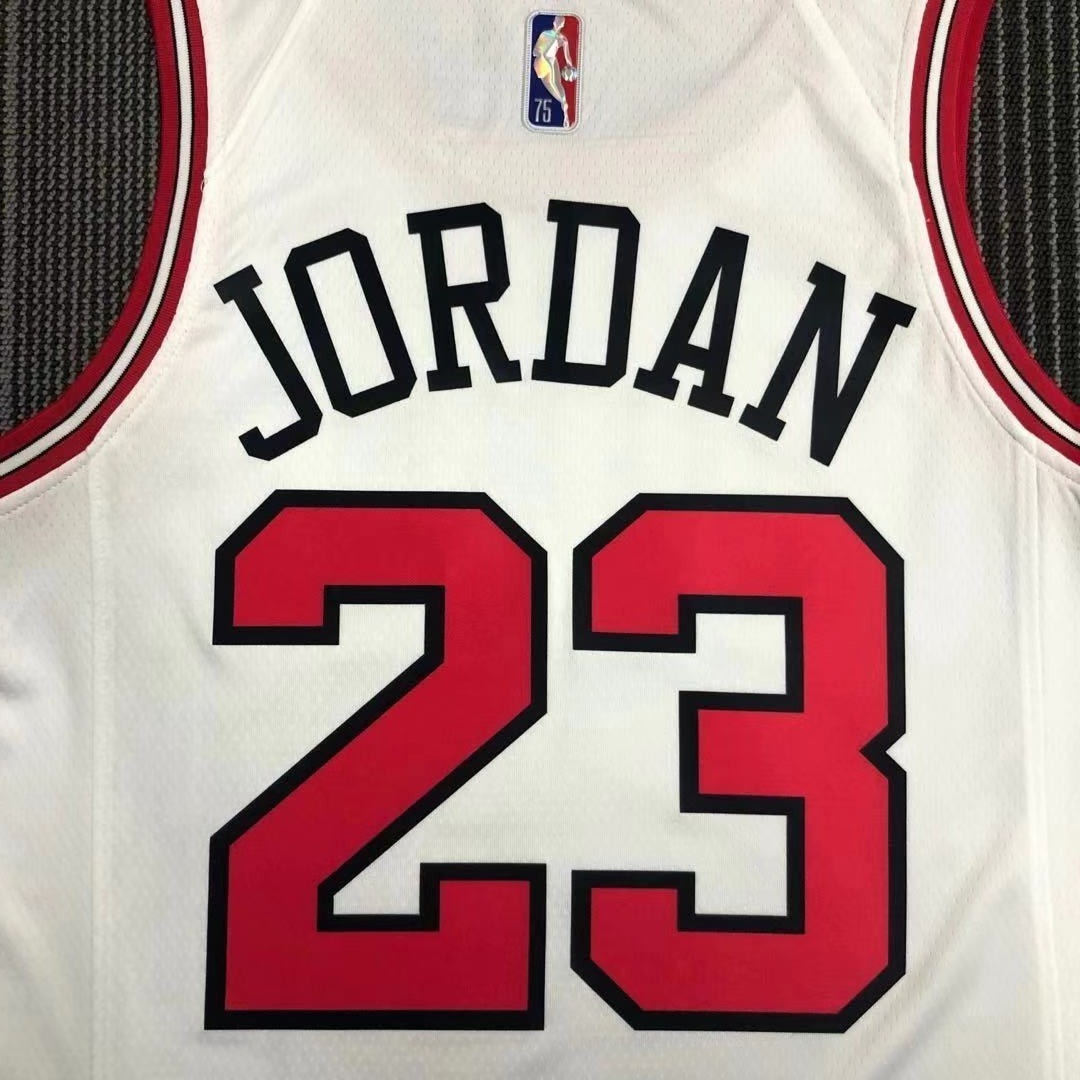75th Anniversary Chicago Bulls White Jersey No.23