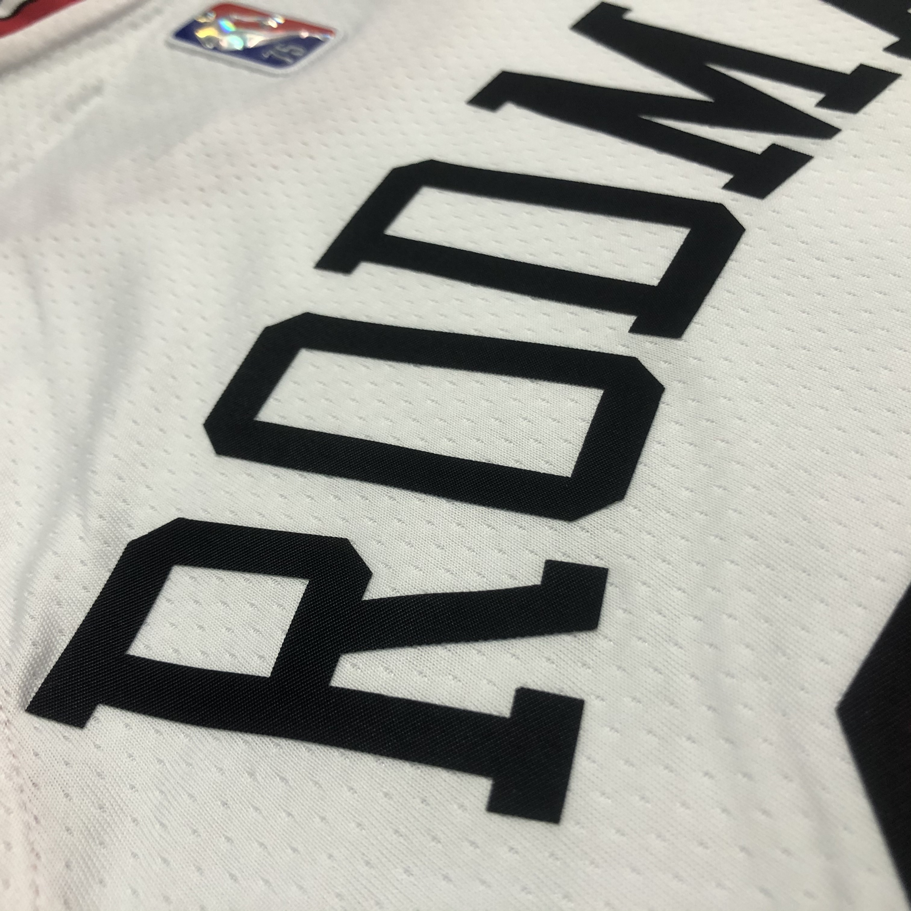 75th Anniversary Chicago Bulls White Jersey No.91
