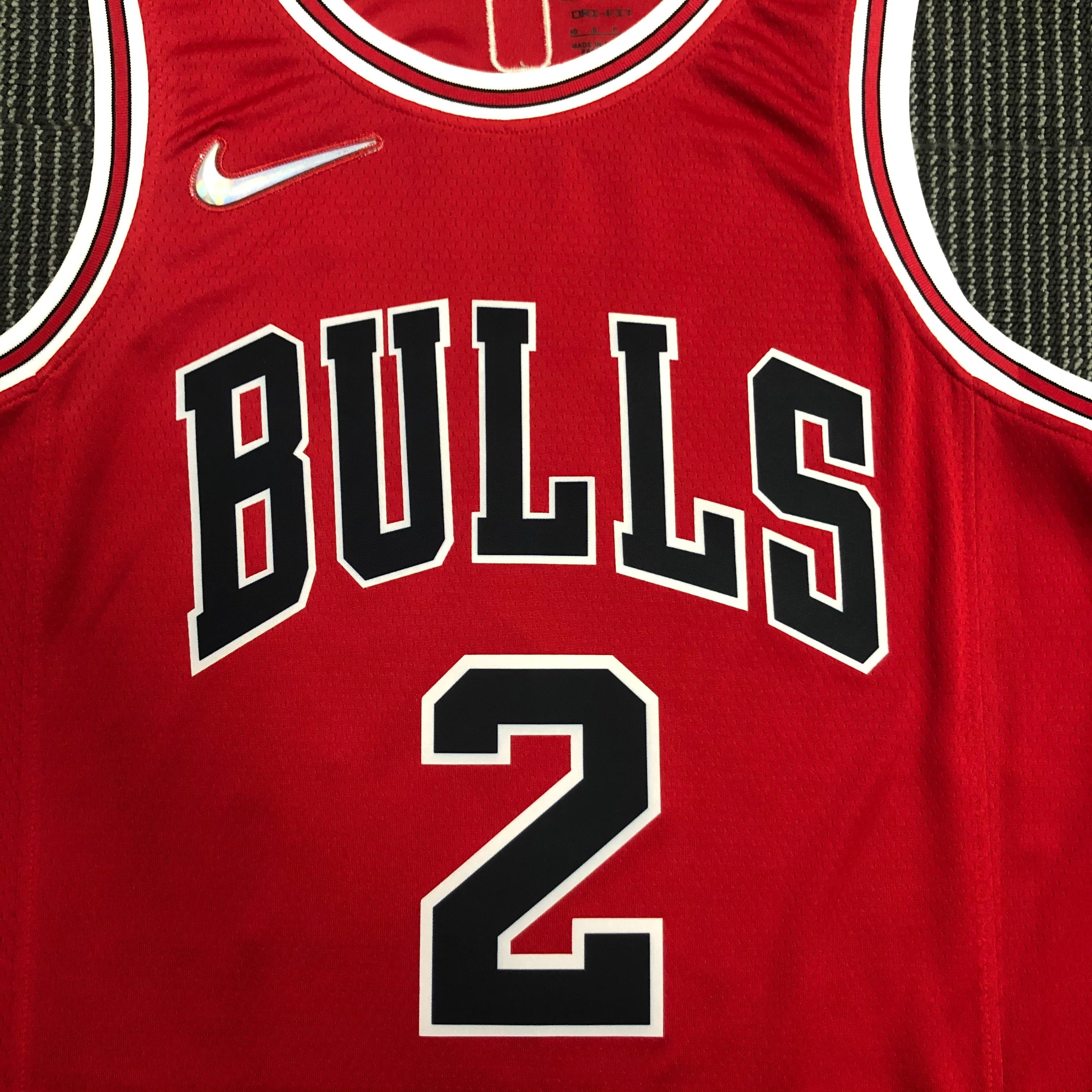 75th Anniversary Chicago Bulls Red Jersey No.2