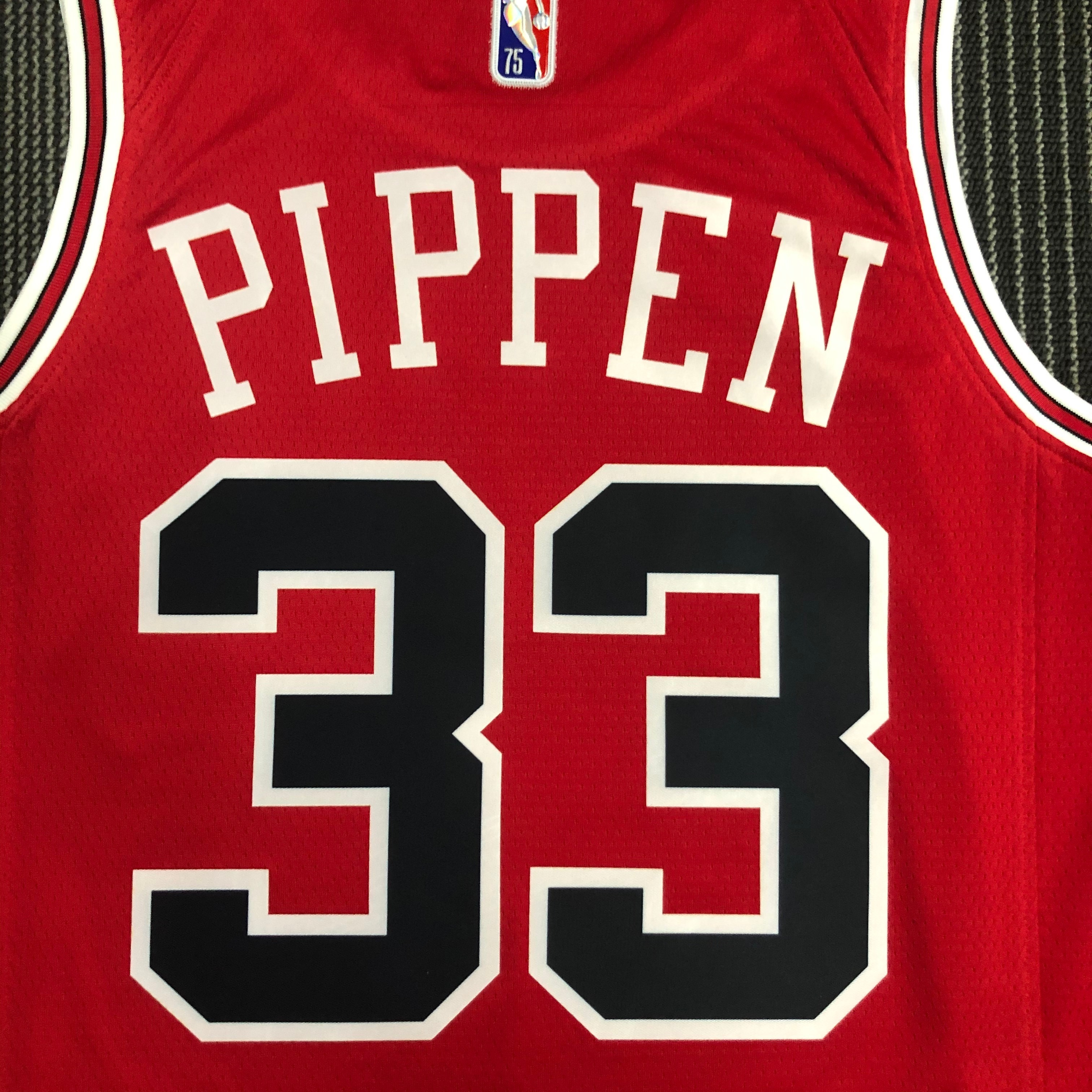 75th Anniversary Chicago Bulls Red Jersey No.3