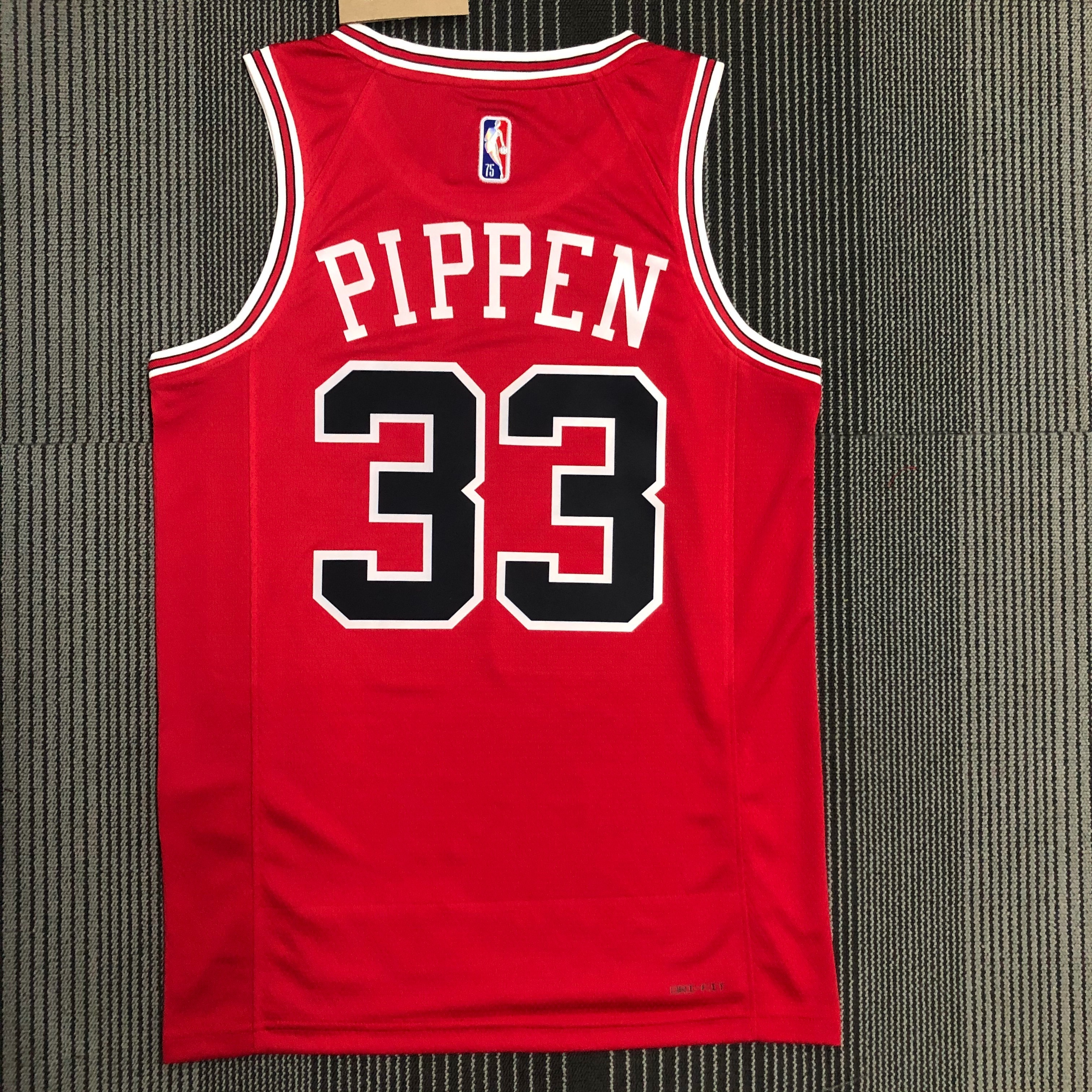 75th Anniversary Chicago Bulls Red Jersey No.3