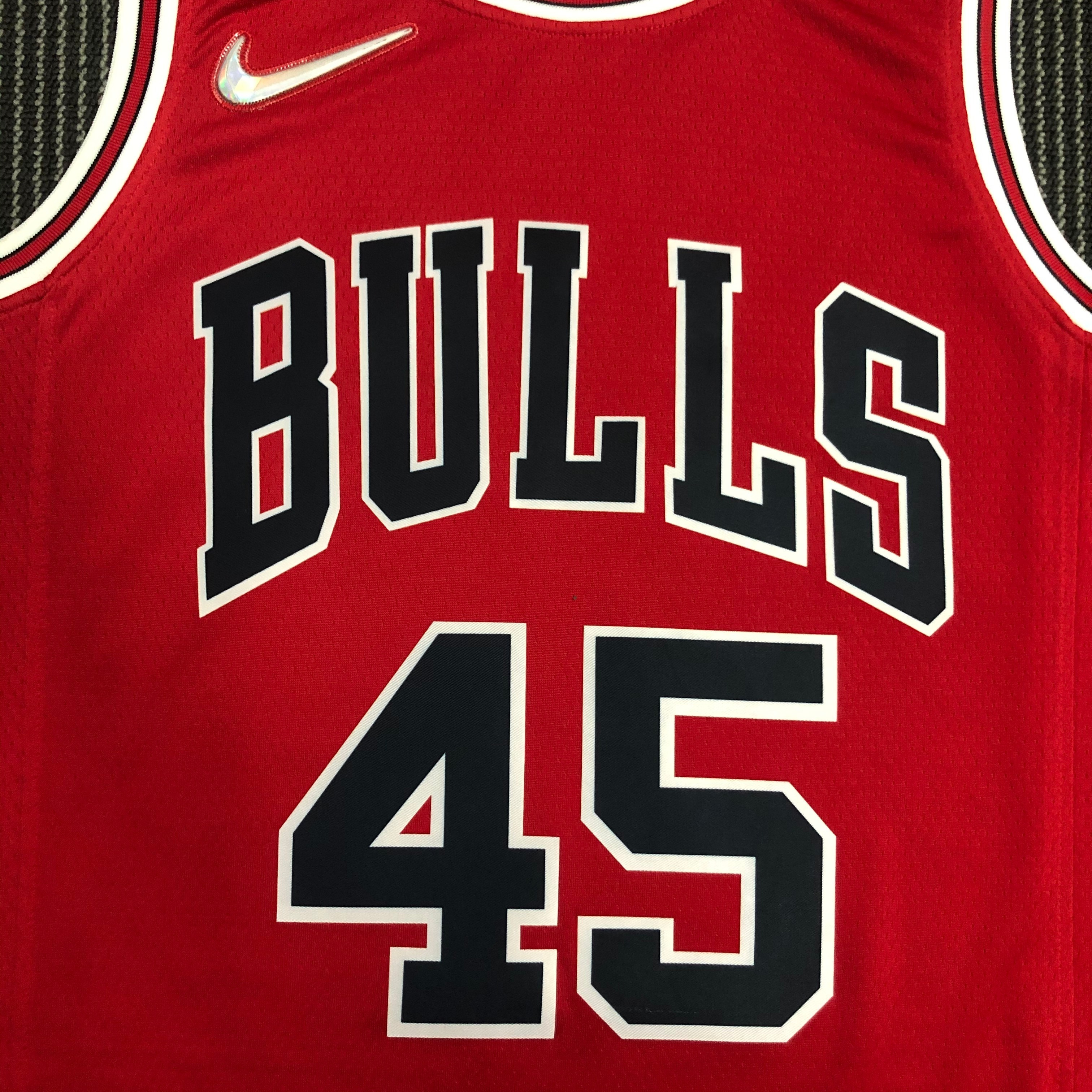 75th Anniversary Chicago Bulls Red Jersey No.45
