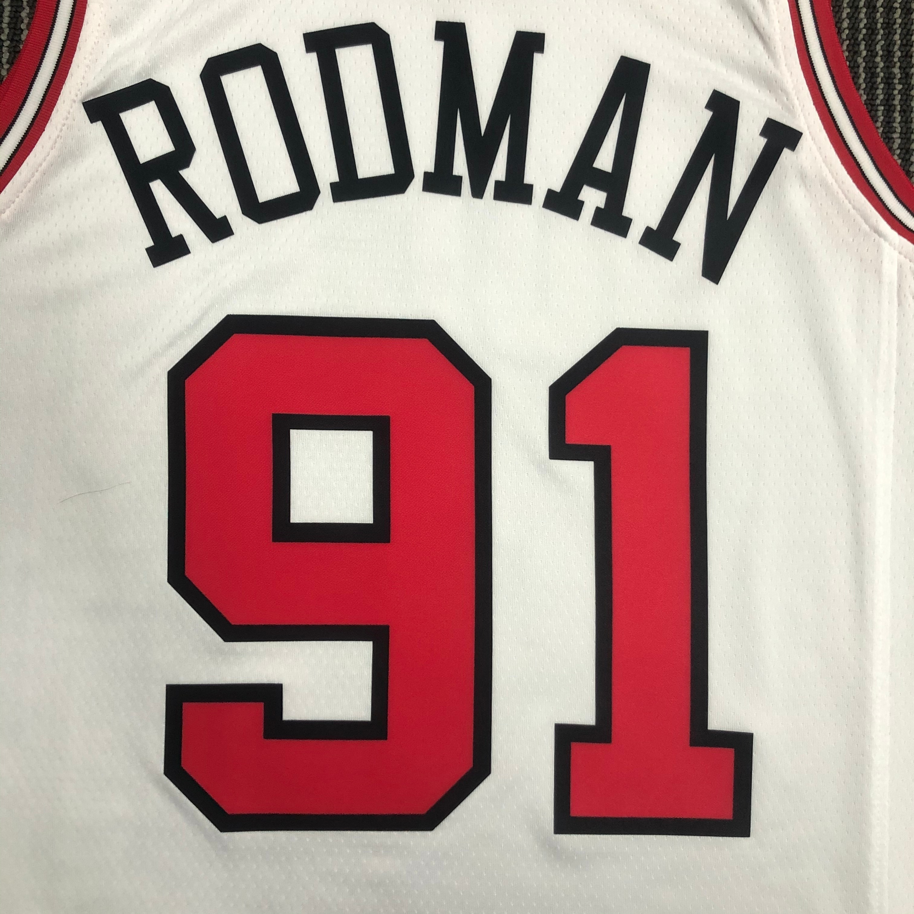 75th Anniversary Chicago Bulls White Jersey No.91