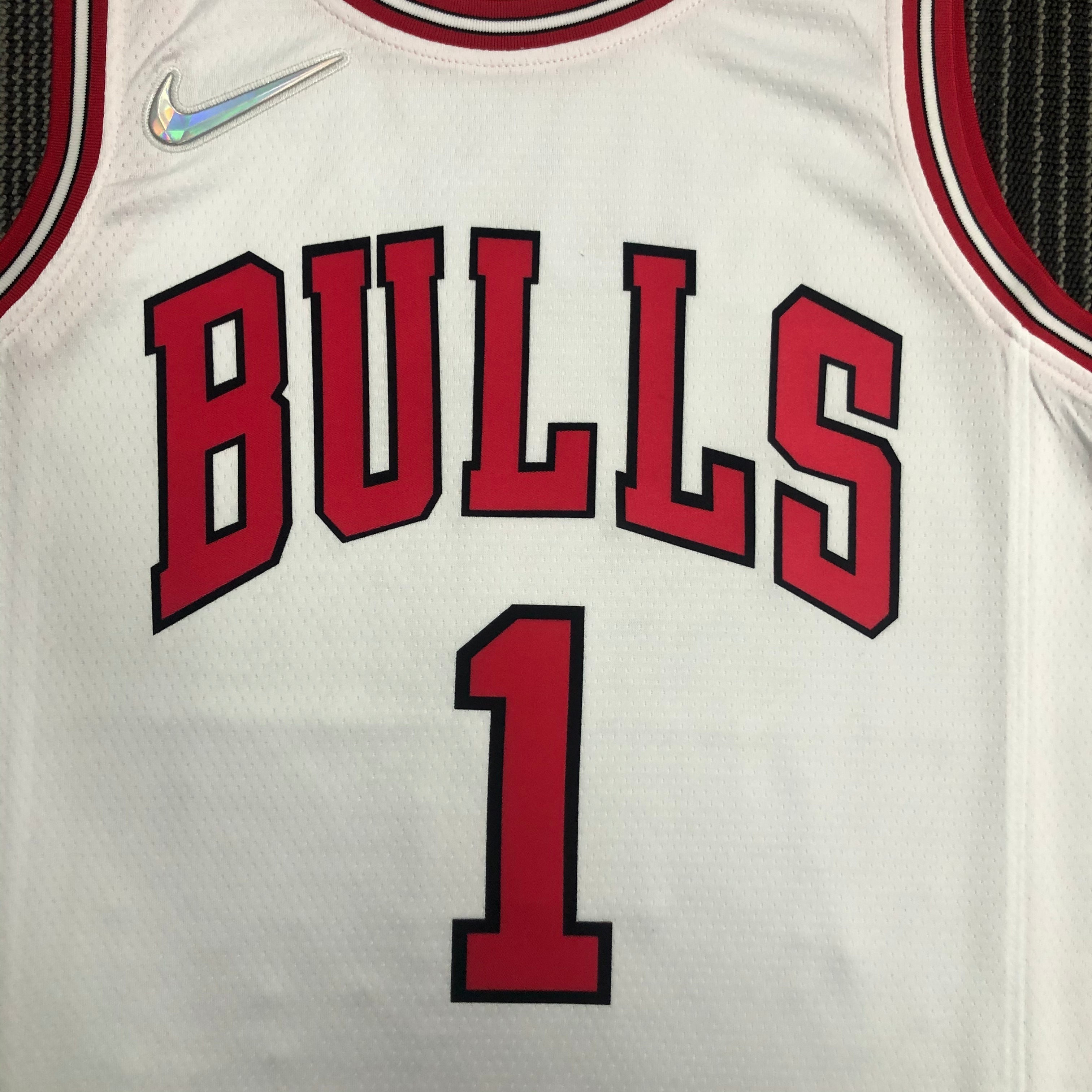 75th Anniversary Chicago Bulls White Jersey No.1