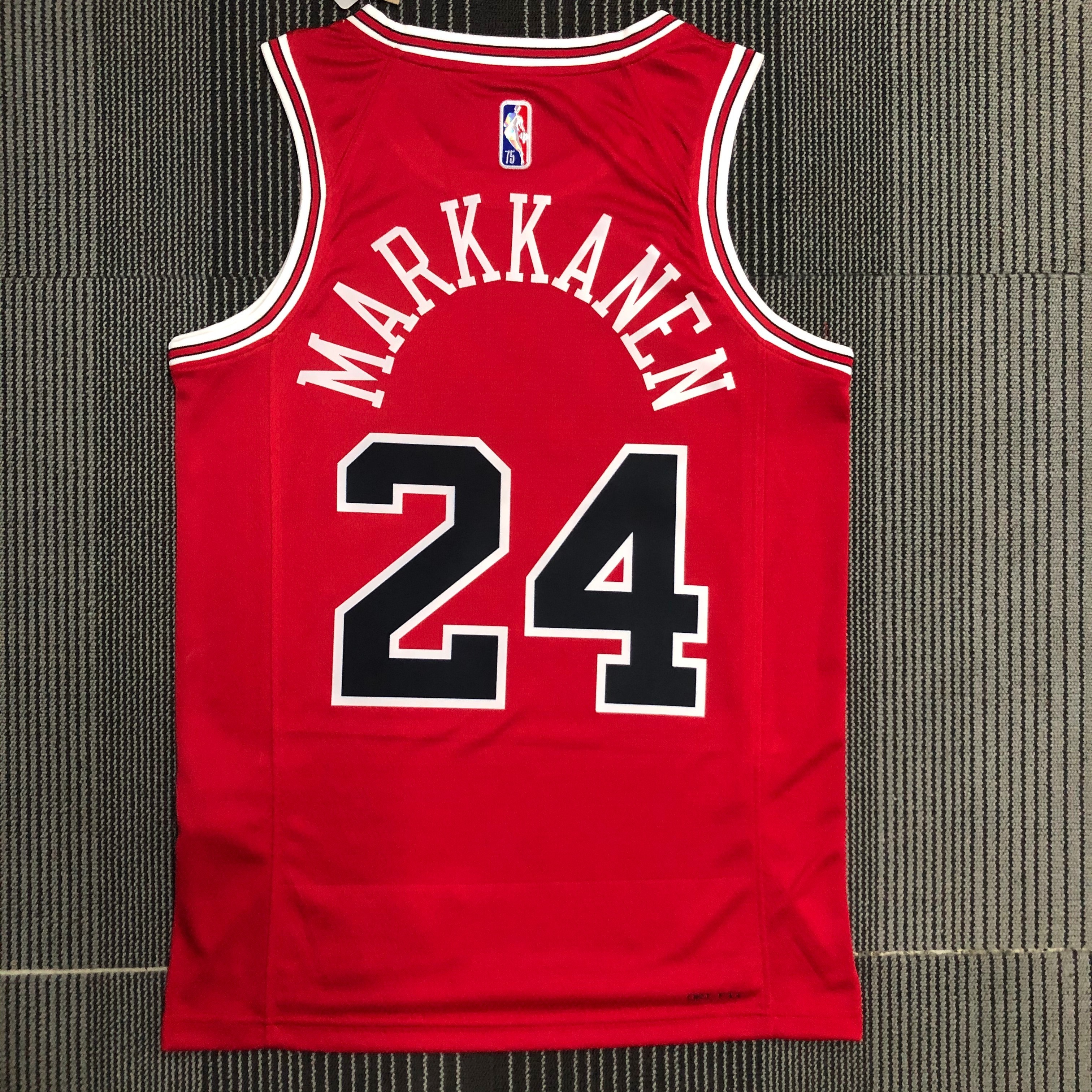 75th Anniversary Chicago Bulls Red Jersey No.24