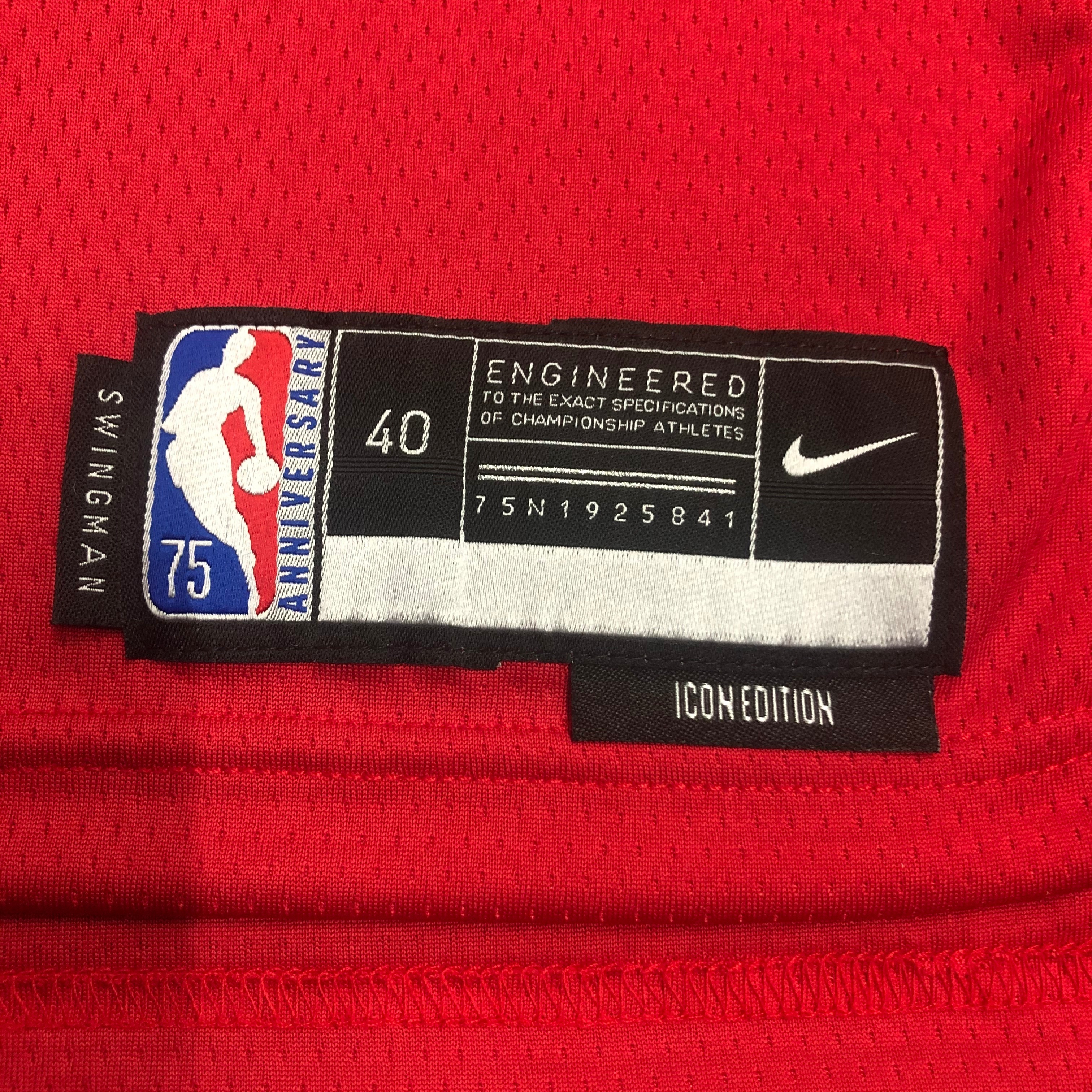 75th Anniversary Chicago Bulls Red Jersey No.24