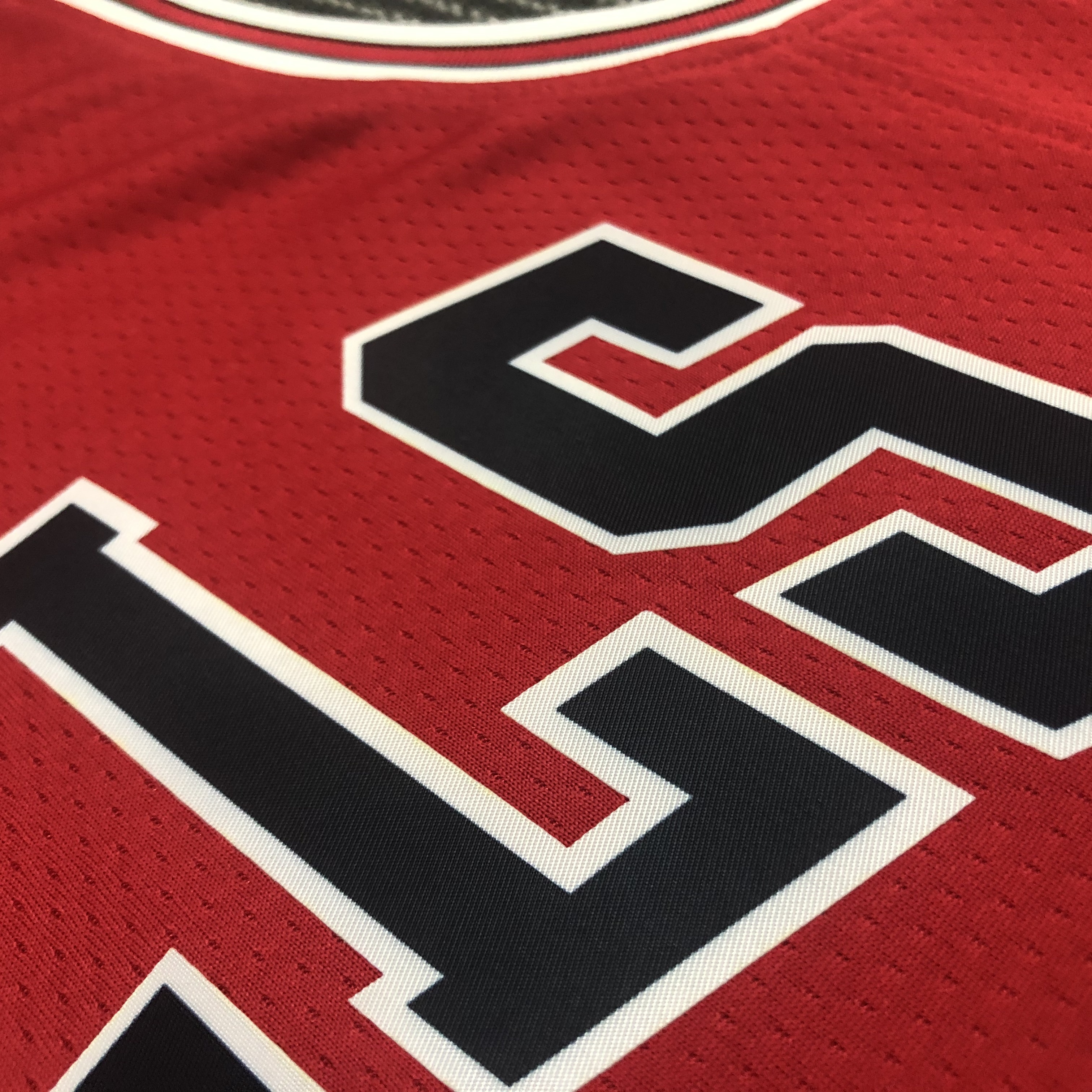 75th Anniversary Chicago Bulls Red Jersey No.91