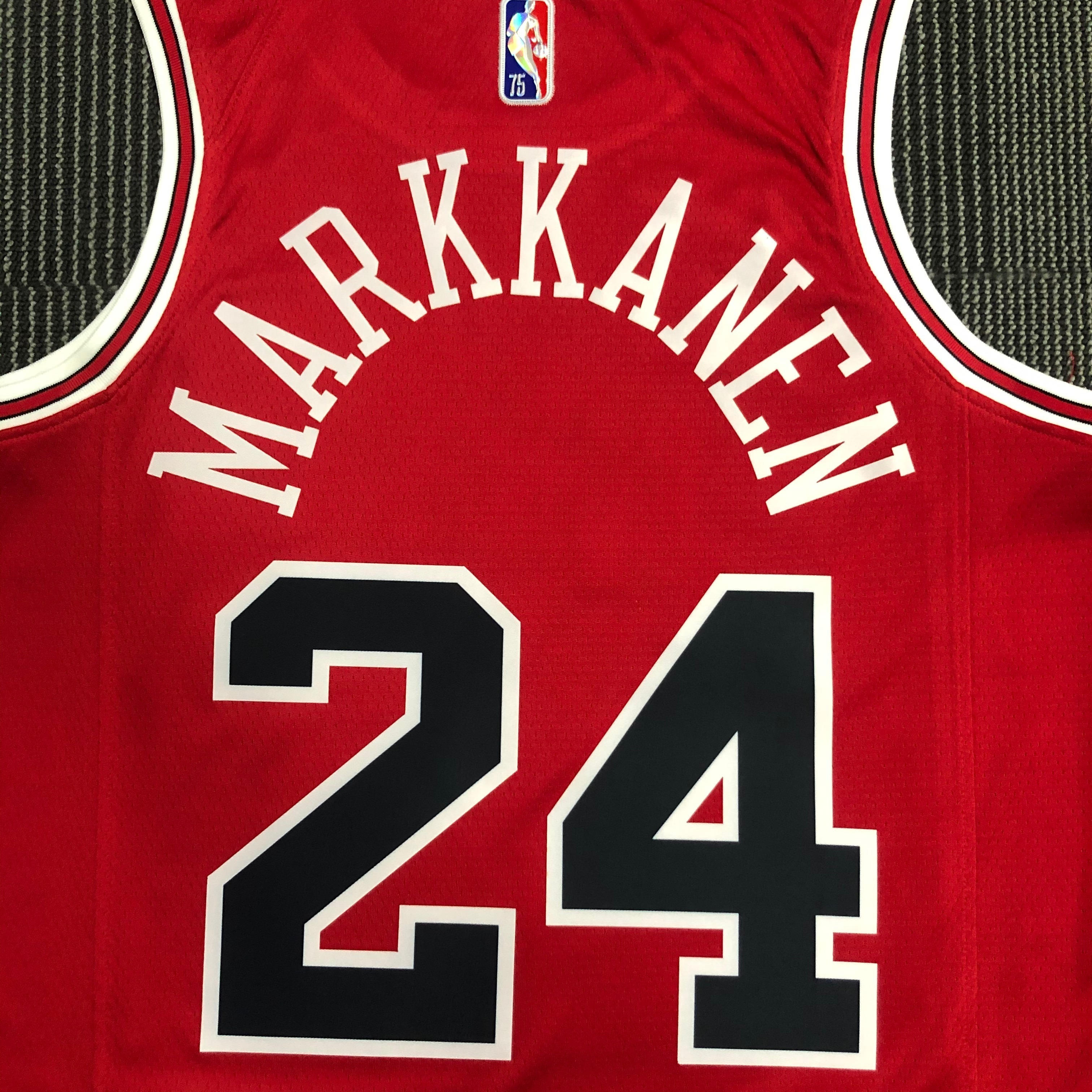 75th Anniversary Chicago Bulls Red Jersey No.24