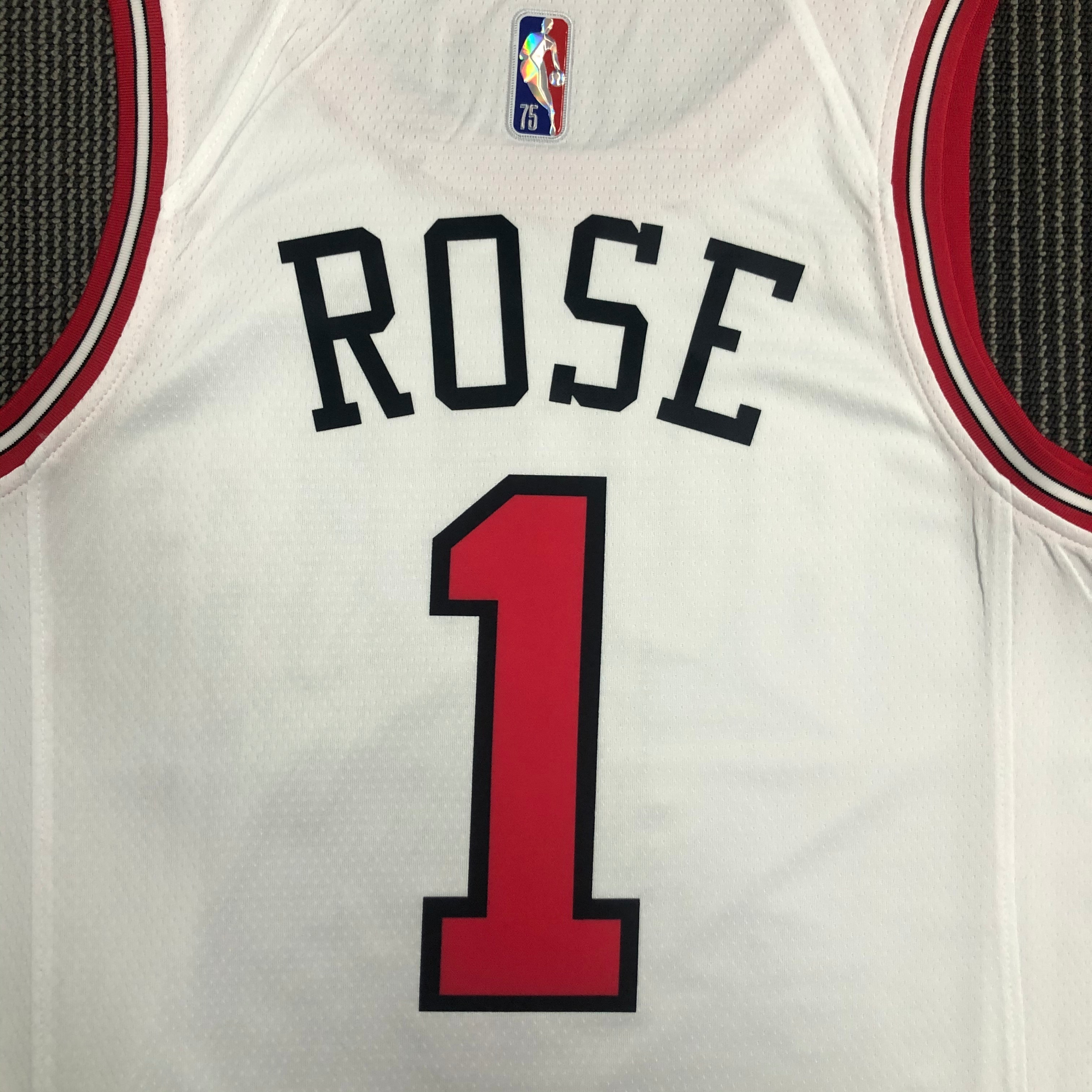 75th Anniversary Chicago Bulls White Jersey No.1