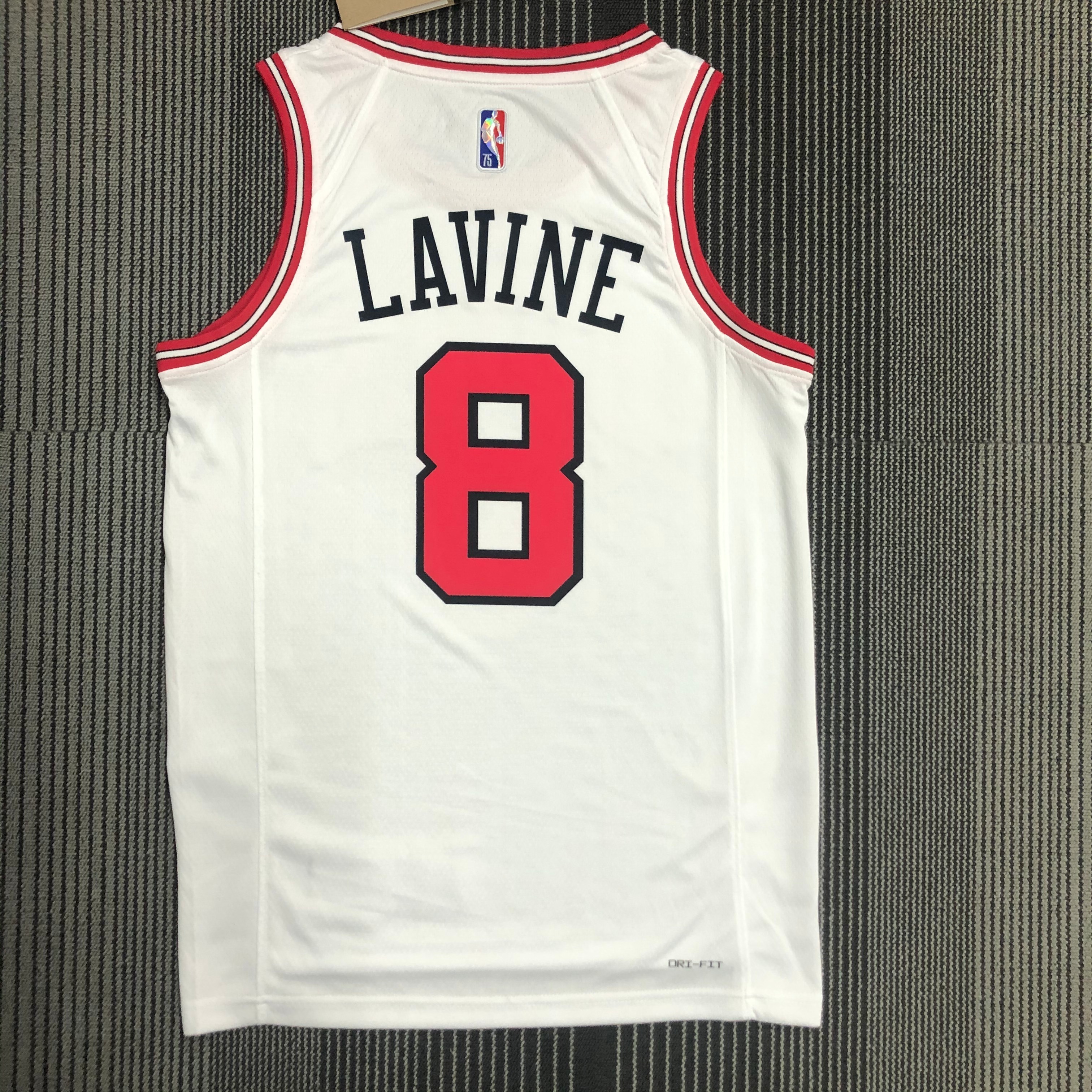 75th Anniversary Chicago Bulls White Jersey No.8