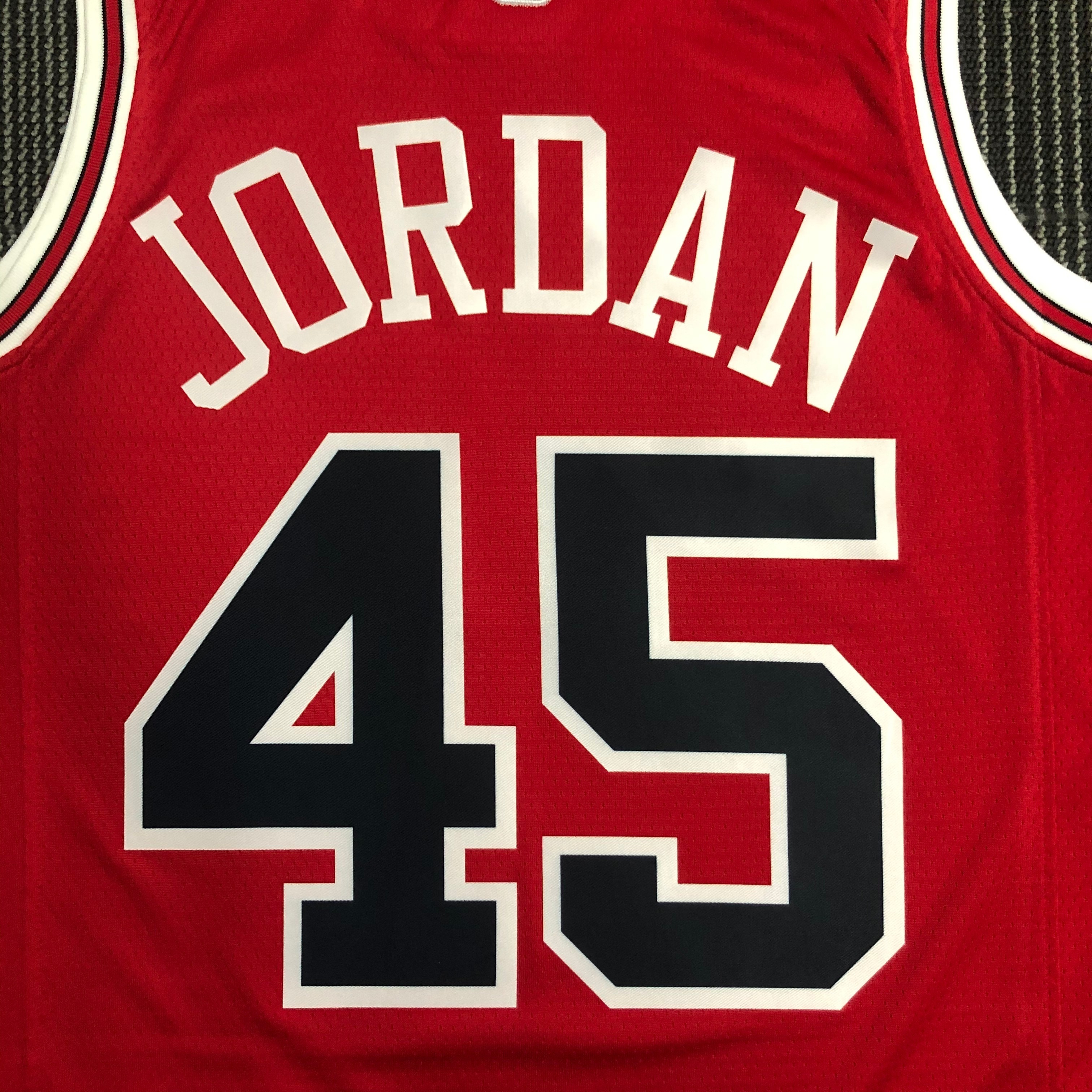 75th Anniversary Chicago Bulls Red Jersey No.45
