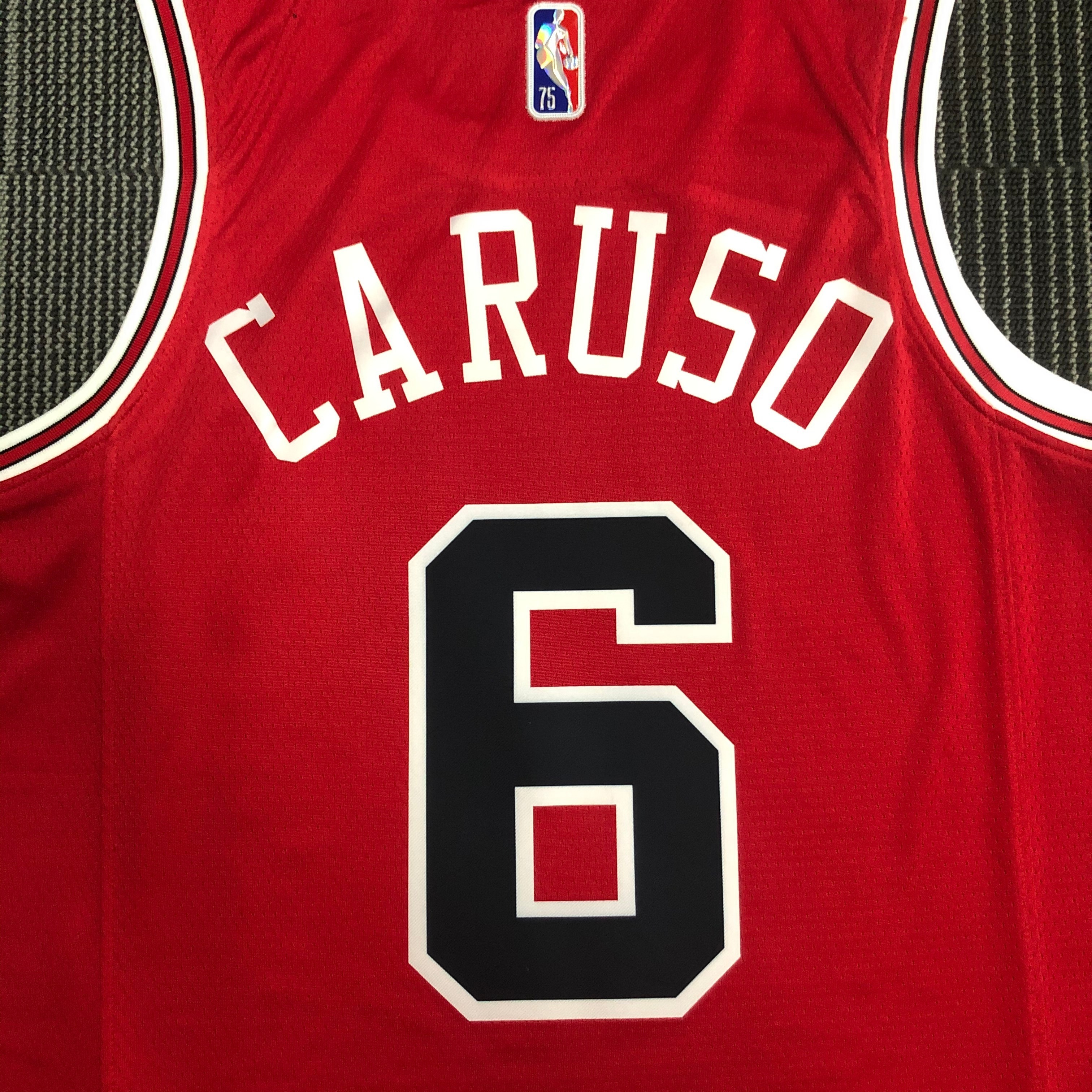 75th Anniversary Chicago Bulls Red Jersey No.6