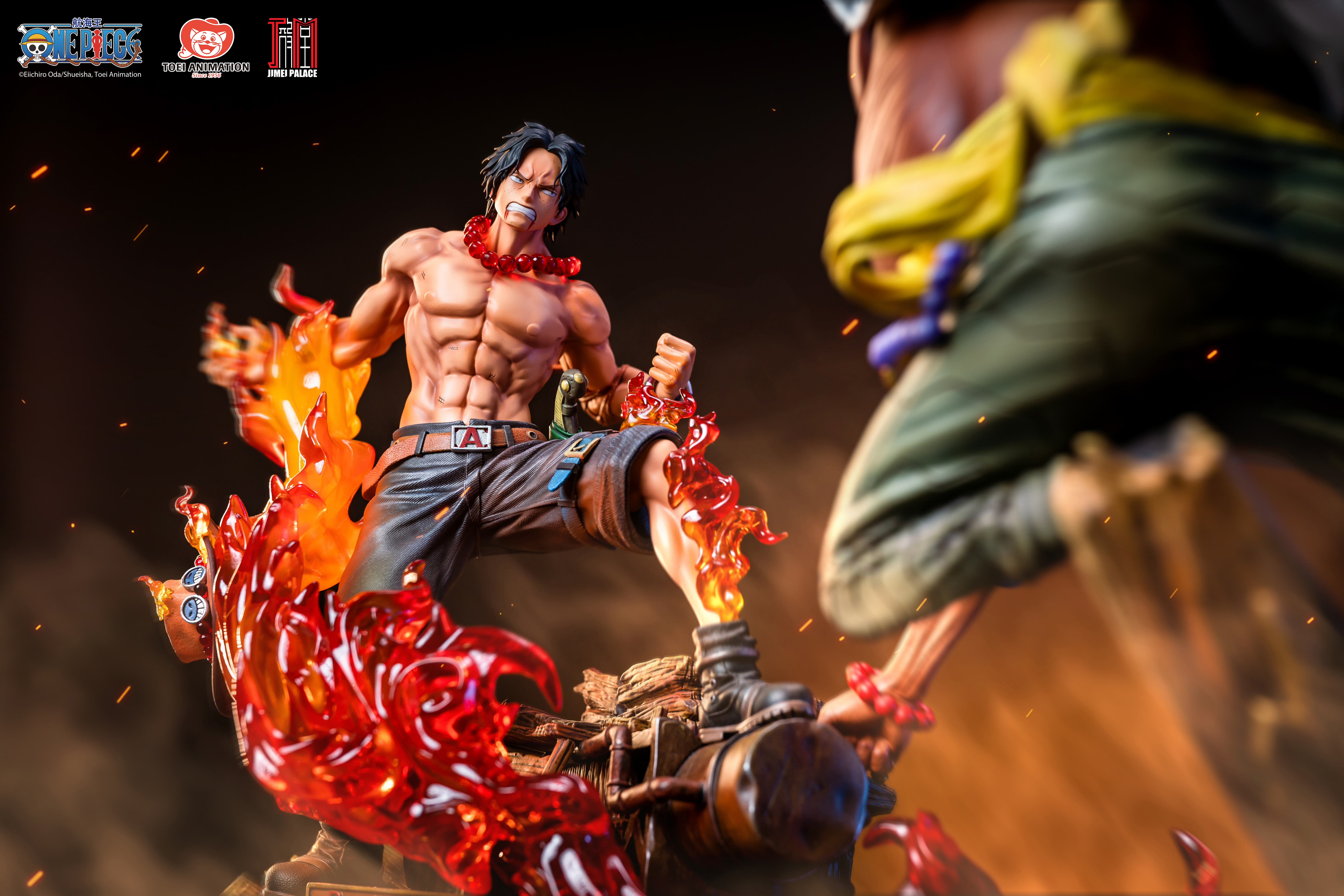 JIMEI PALACE- <One Piece> Portgas. D. Ace VS Marshall. D. Teach Limited edition statue-Authorized