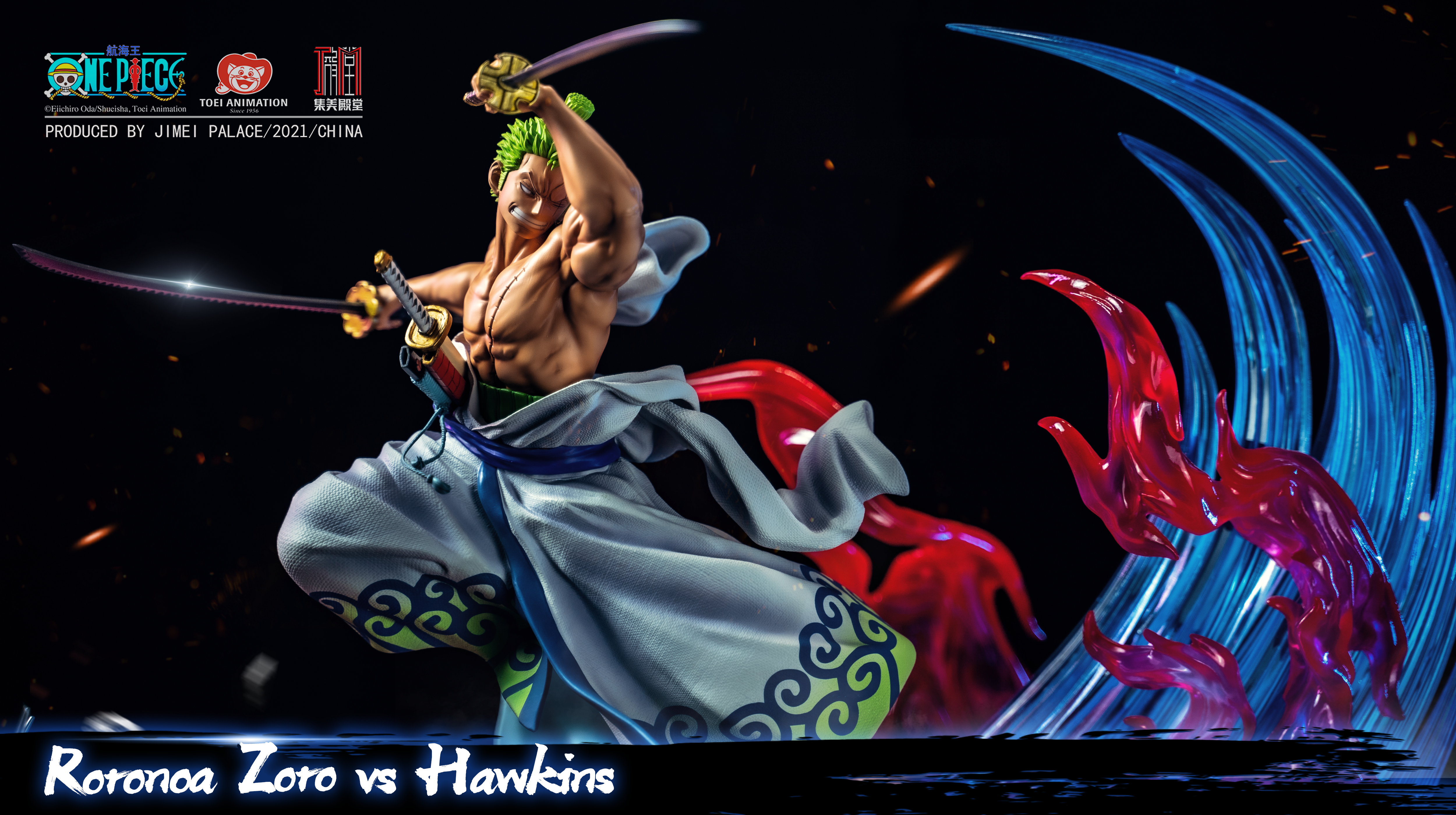 JIMEI PALACE- <One Piece> Roronoa Zoro VS Hawkins Limited edition statue-Authorized