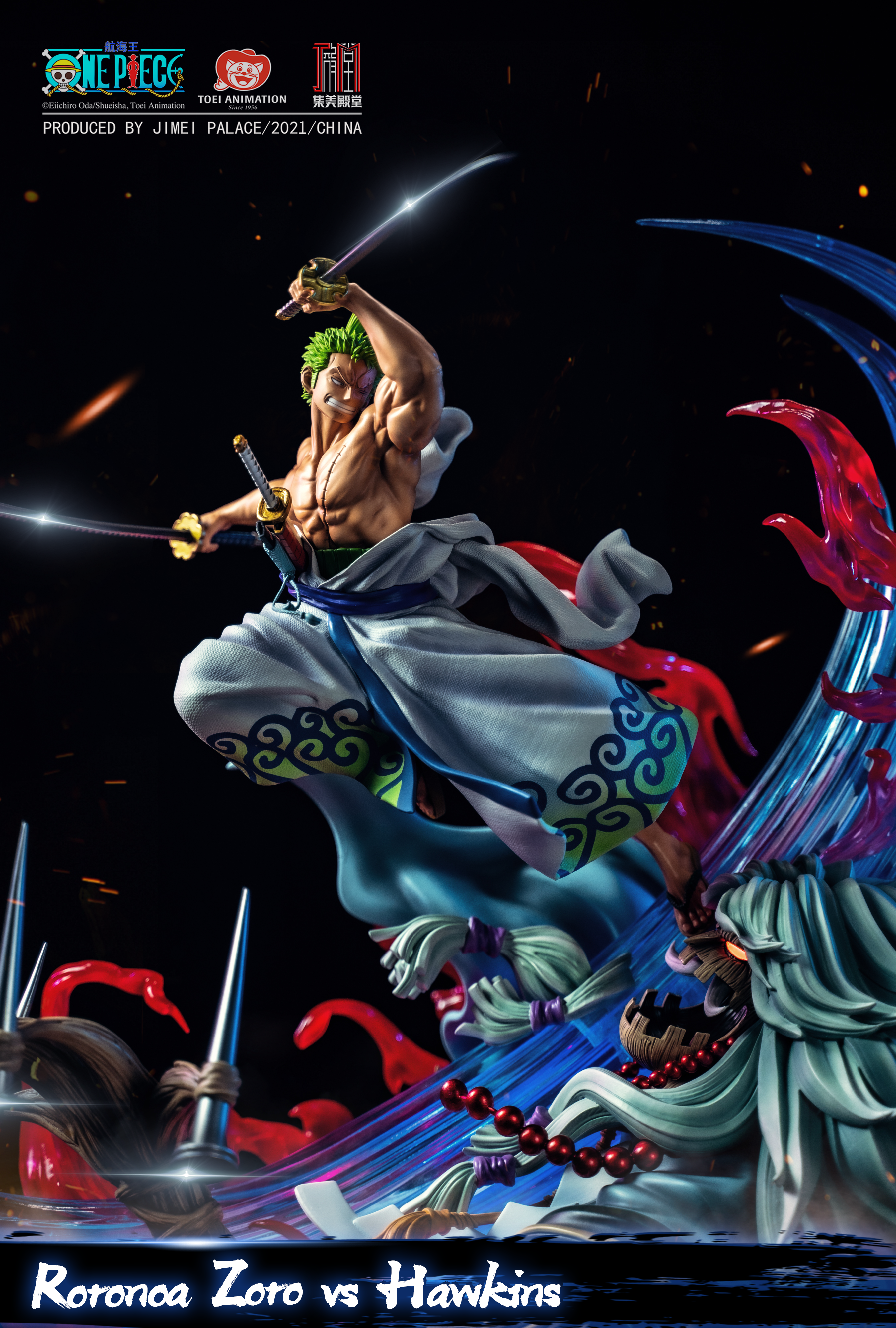 JIMEI PALACE- <One Piece> Roronoa Zoro VS Hawkins Limited edition statue-Authorized