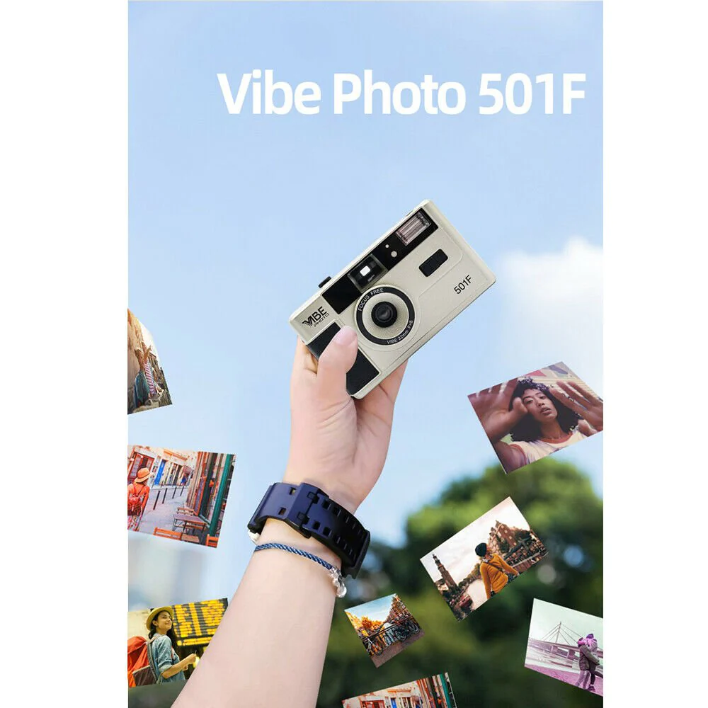 New Vibe Vintage Retro 501F 35mm Reusable Non-Disposable Film Camera