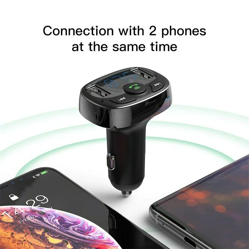 Baseus Wireless Bluetooth Car FM Transmitter MP3 Player 2 USB Charger Handsfree