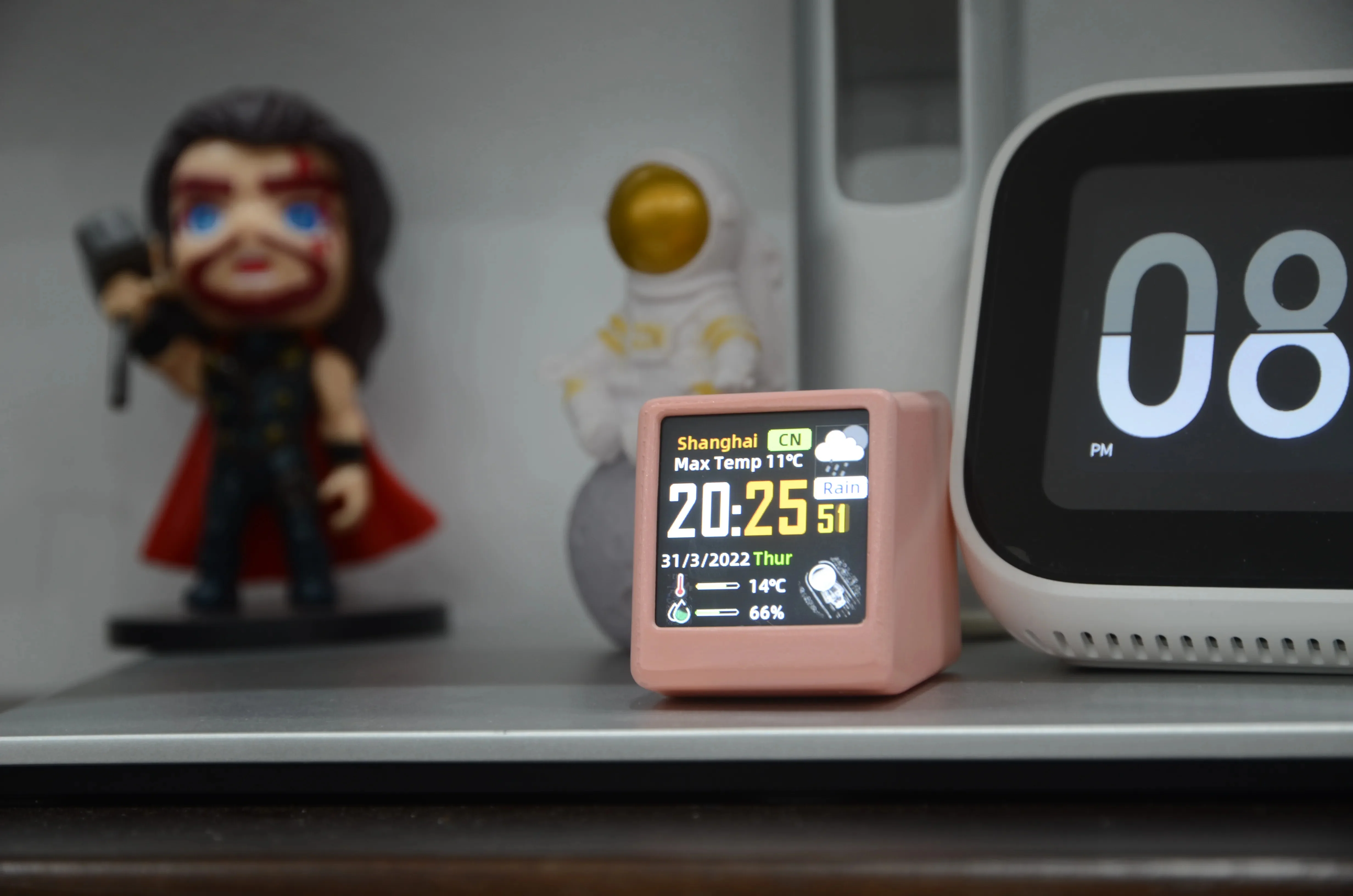 Smart Weather Station Desktop LED LCD Digital WiFi Clock Electronic Thermometer Hygrometer Sensor Outdoor