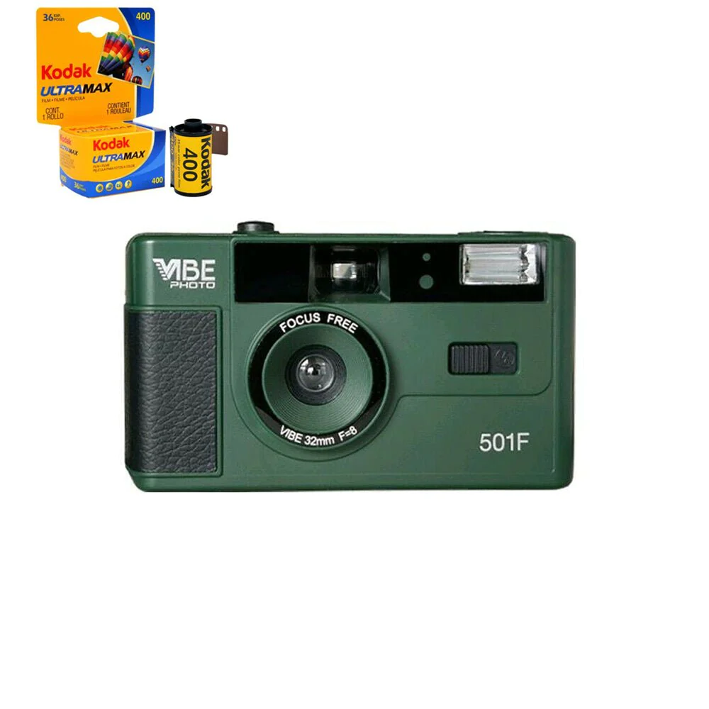 New Vibe Vintage Retro 501F 35mm Reusable Non-Disposable Film Camera