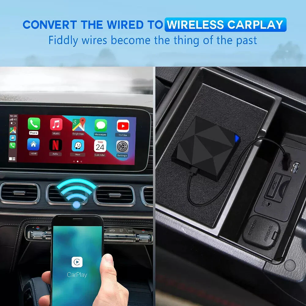 NEW Wireless Free Wire Apple CarPlay USB Adapter Dongle for Apple iOS Car Cavigation Player