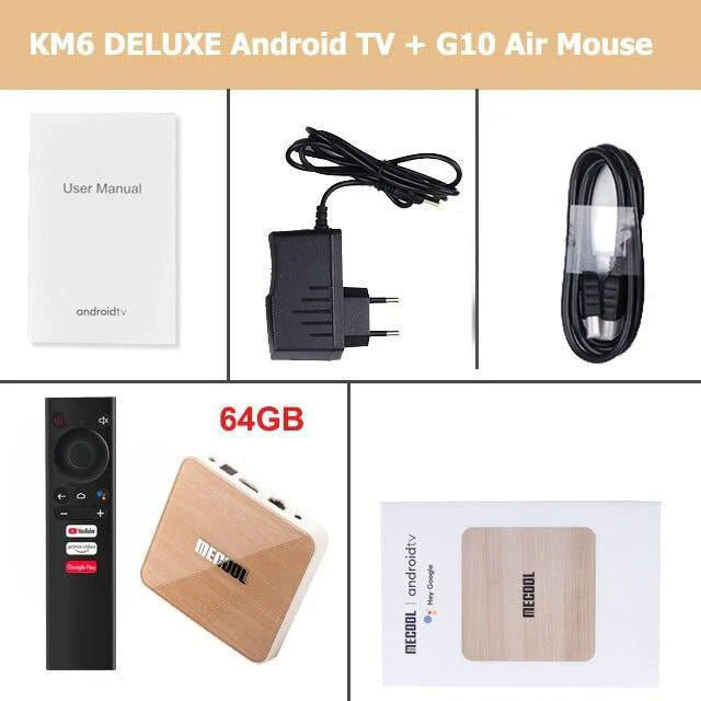 Mecool KM6 deluxe Wifi 6 Amlogic S905X4 Android 10.0 Google Certified AV1 BT5.0 TV BOX