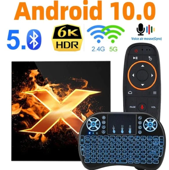 X10 Android 10 TV BOX Android 10.0 MAX 6K TVBOX 2.4G&5G wifi TV Box