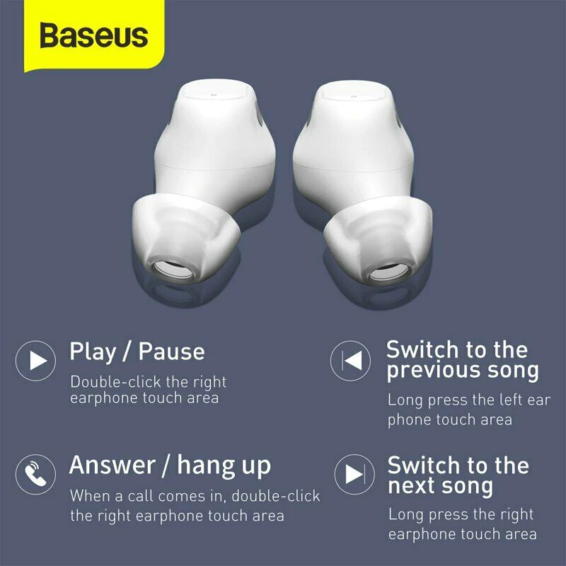 Baseus WM01 Bluetooth 5.0 Earbuds TWS Wireless Earphones