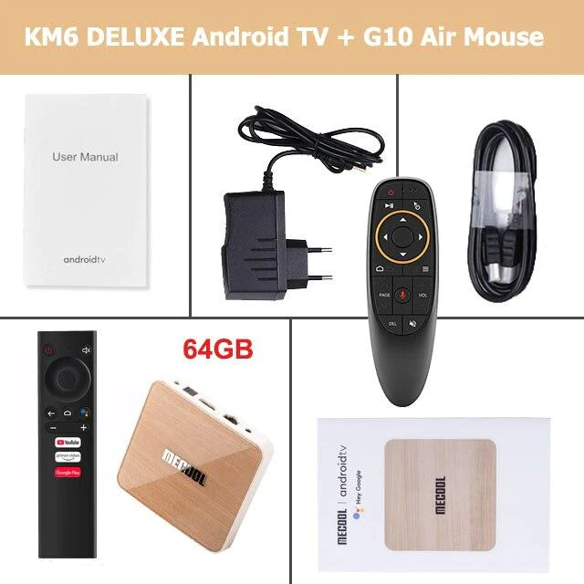 Mecool KM6 deluxe Wifi 6 Amlogic S905X4 Android 10.0 Google Certified AV1 BT5.0 TV BOX