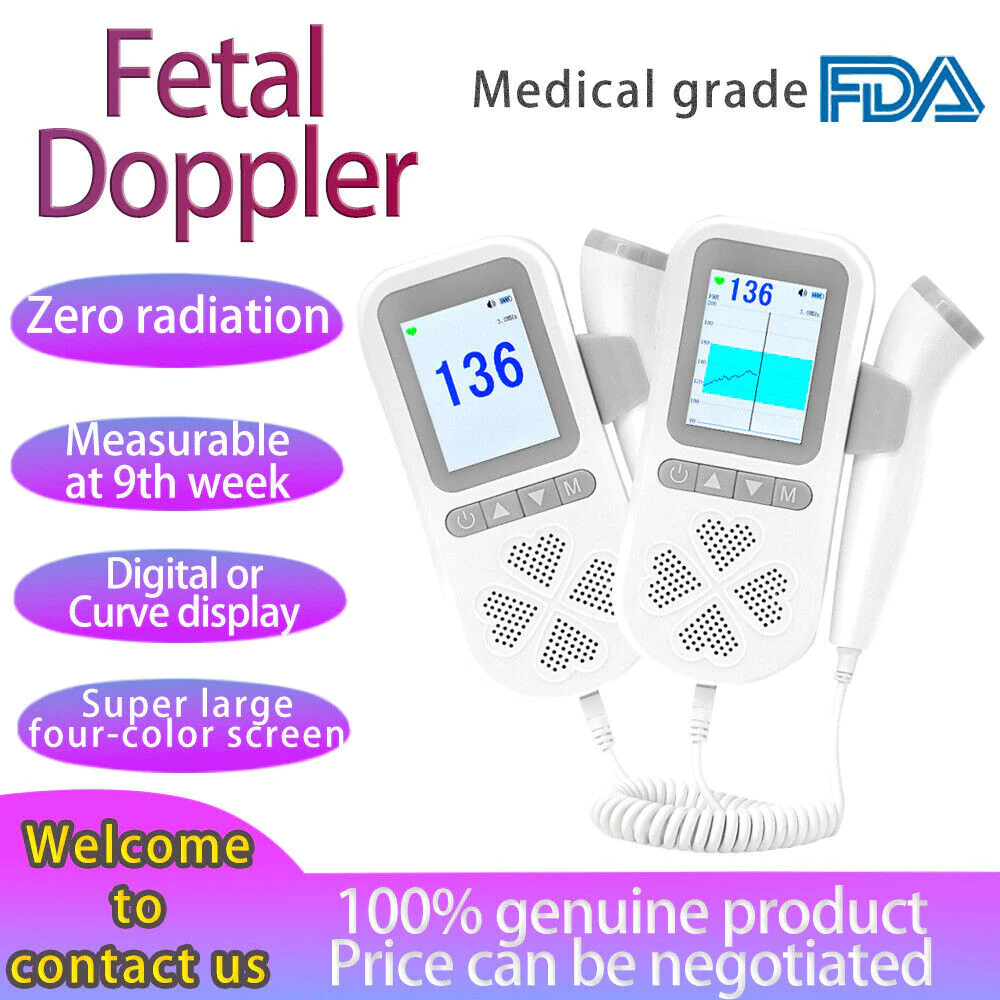 LCD Display Mini Fetal Moniter For Pregnancy Women Heart Rate 3MHz Probe