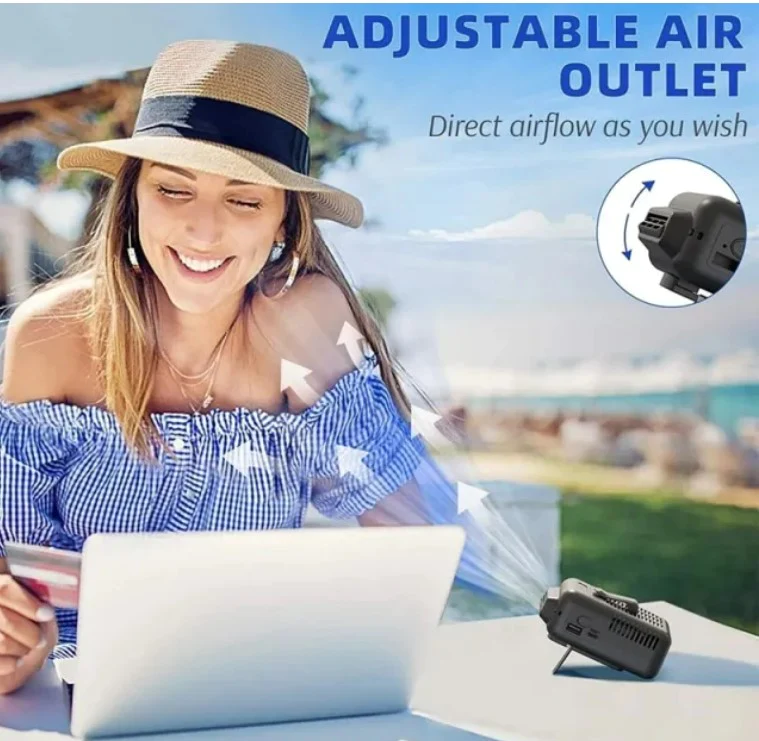 Xiaomi Rechargeable Waist Clip on Fan Portable Belt Fan Adjustable Air Outlet Cooling Fan