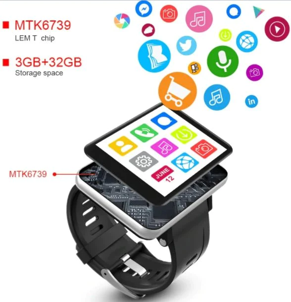 LEMFO LEM T 4G 2.86 Inch Screen Smart Watch 3GB 32GB 5MP Camera 2700mah Battery