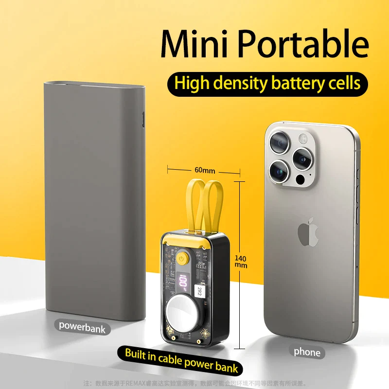 iWatch Wireless PowerBank PD20W for s1-s9 with Built-in Cable 10000mAh Portable Battery Source iPhone HUAWEI Xiaomi Samsung