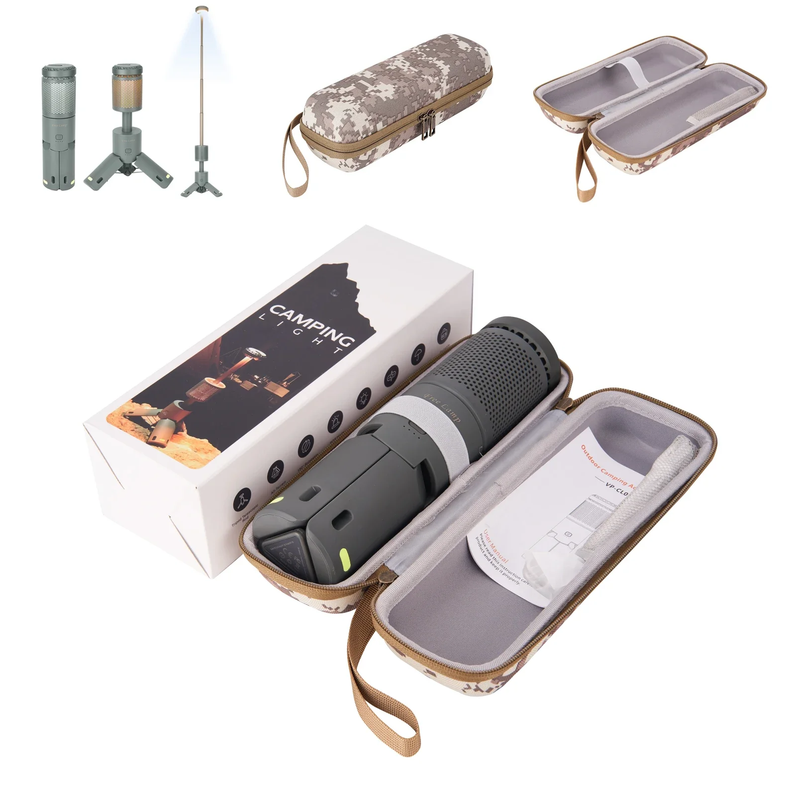 Camping Light Telescopic and Collapsible Night Mobile Lighting 10000mAh Battery Built-in Magnetic Road Light  Flash Light